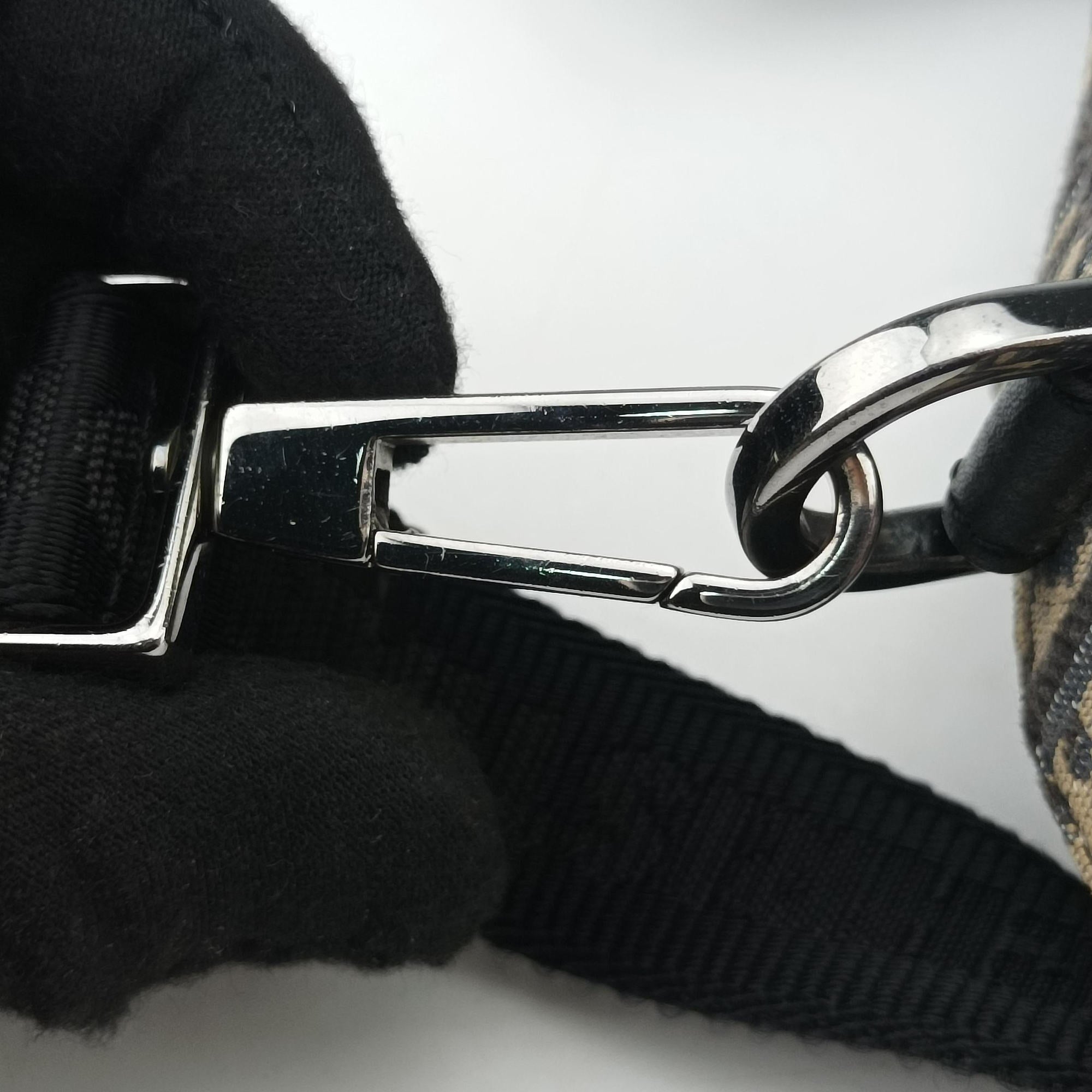 Pre-owned Christian Dior Safari Oblique Navy×Gray jacquard×Leather  shoulderbag | stylenewstar