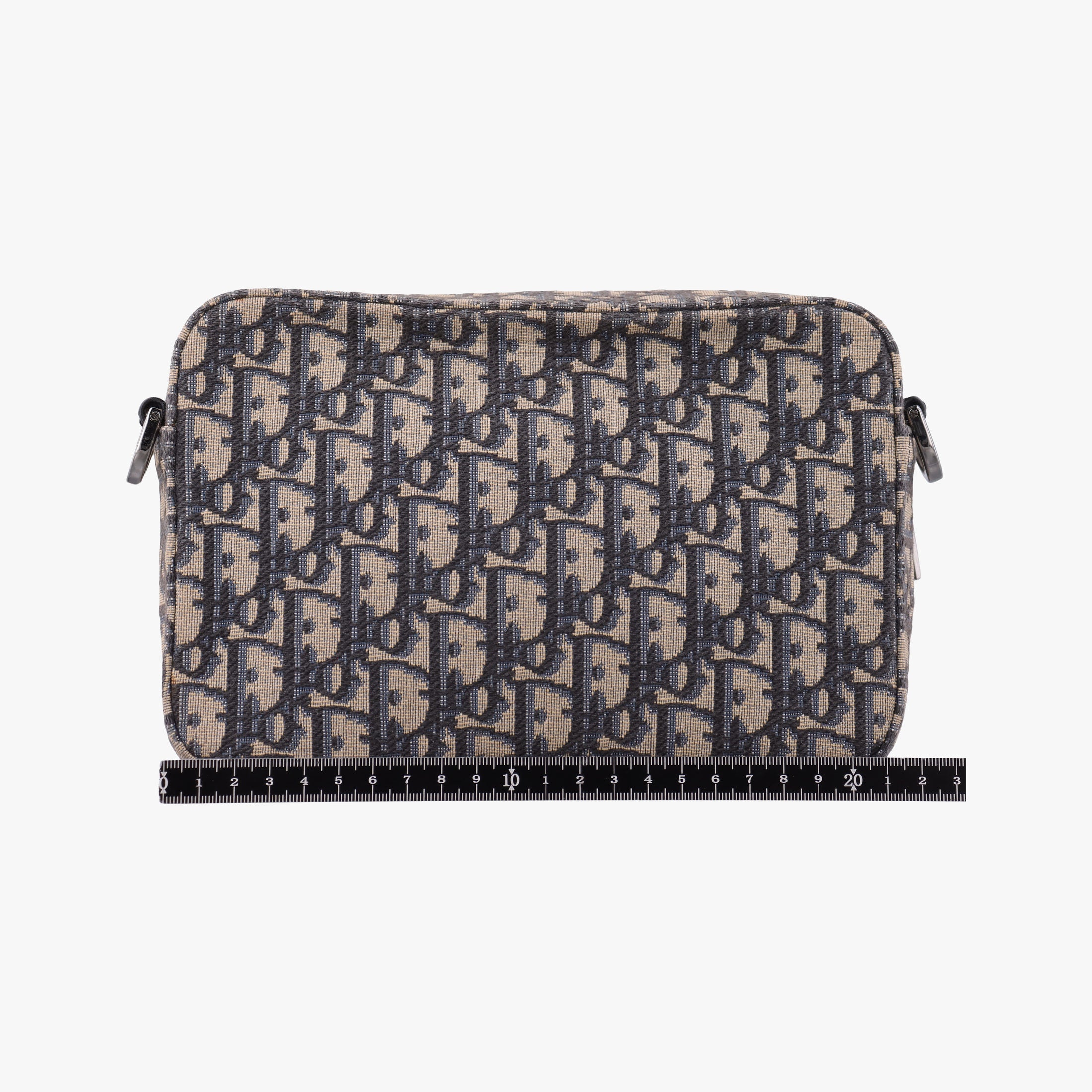 Pre-owned Christian Dior Safari Oblique Navy×Gray jacquard×Leather  shoulderbag | stylenewstar