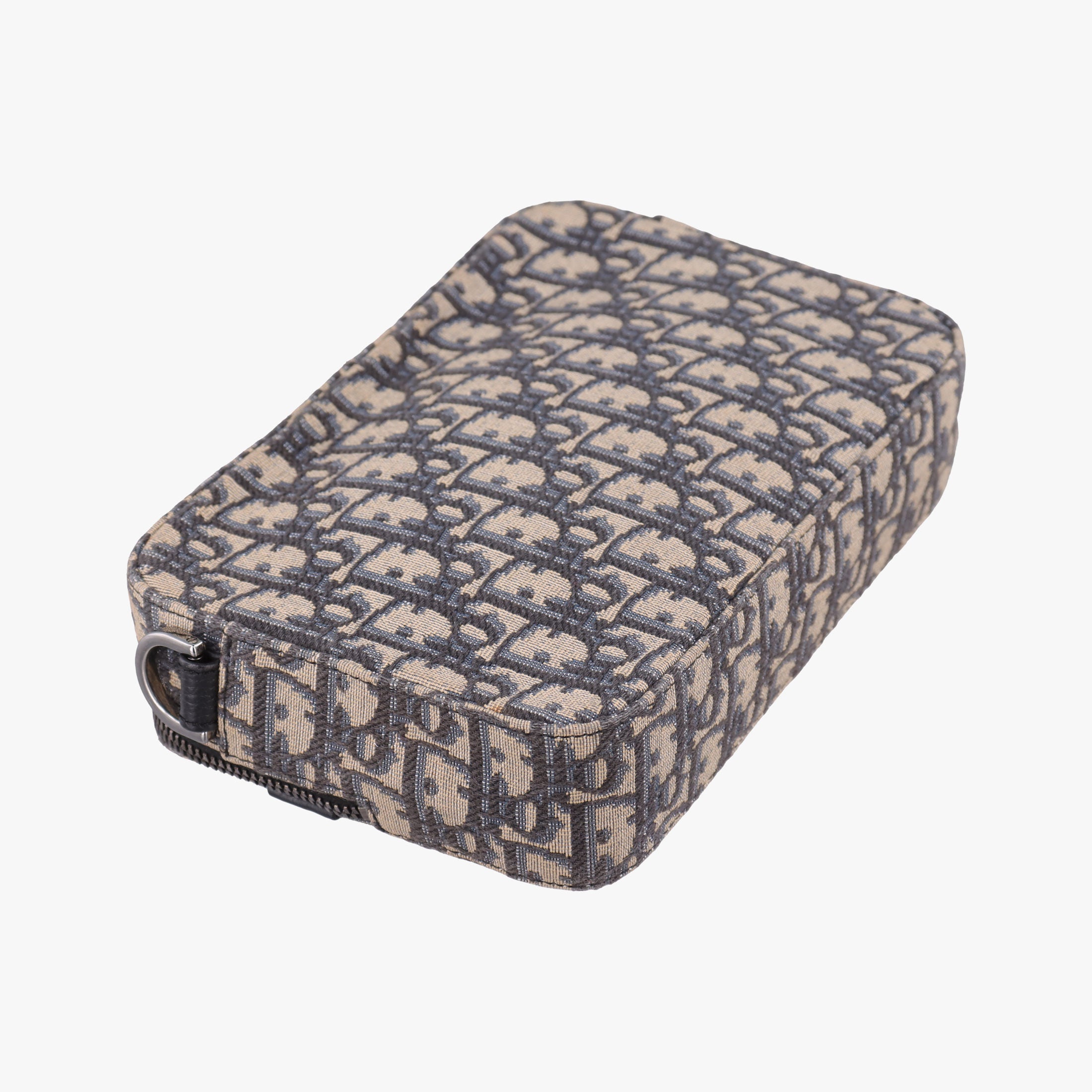 Pre-owned Christian Dior Safari Oblique Navy×Gray jacquard×Leather  shoulderbag | stylenewstar
