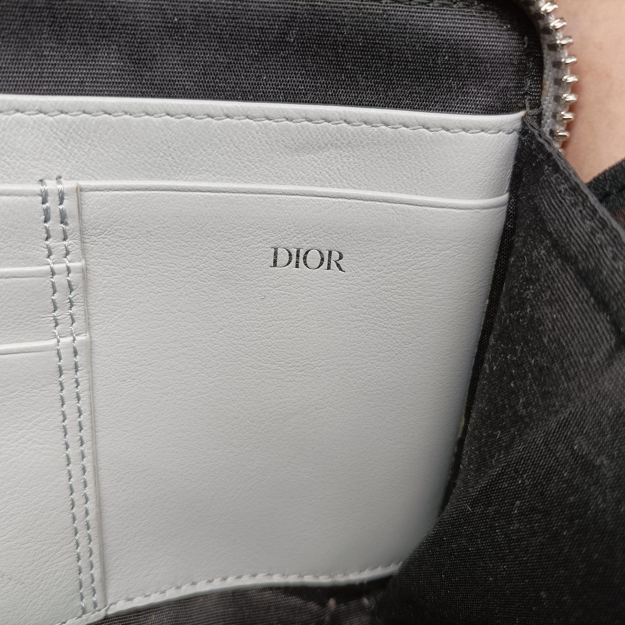 Vintage Christian Dior Compact Messenger Navy × Grey Leather  shoulderbag | stylenewstar