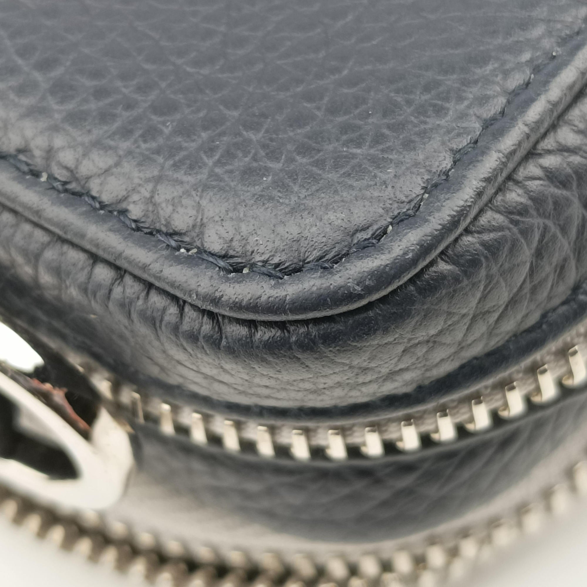 Vintage Christian Dior Compact Messenger Navy × Grey Leather  shoulderbag | stylenewstar