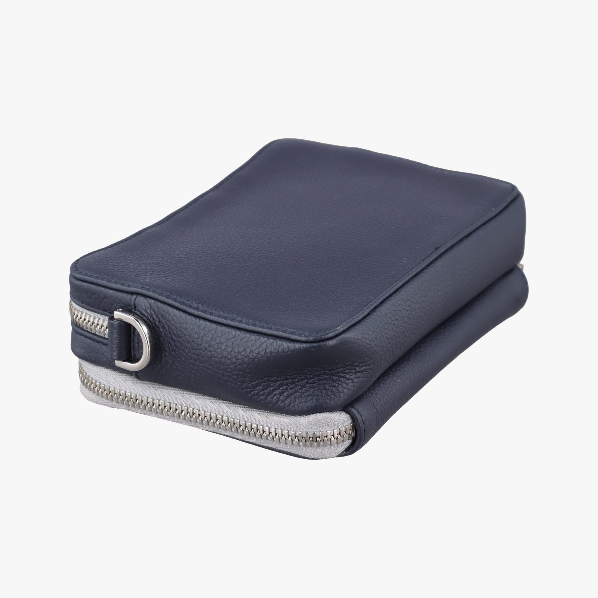 Vintage Christian Dior Compact Messenger Navy × Grey Leather  shoulderbag | stylenewstar