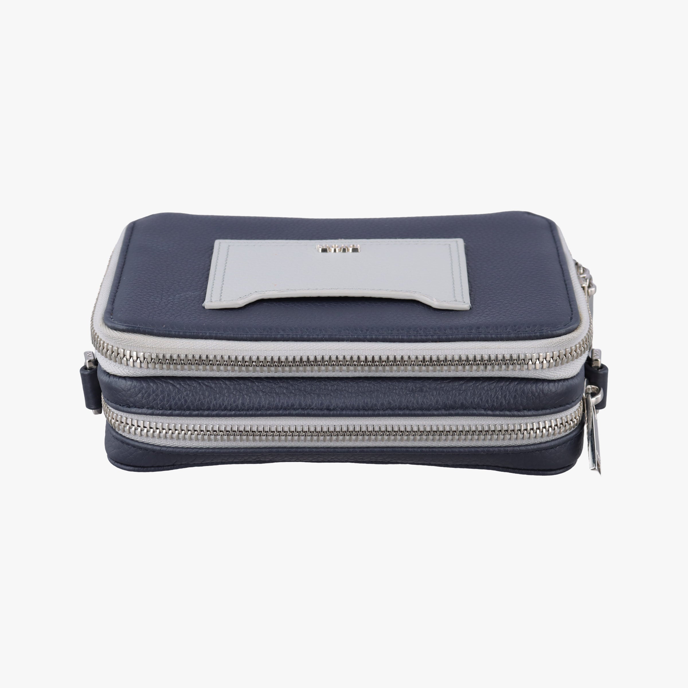 Vintage Christian Dior Compact Messenger Navy × Grey Leather  shoulderbag | stylenewstar