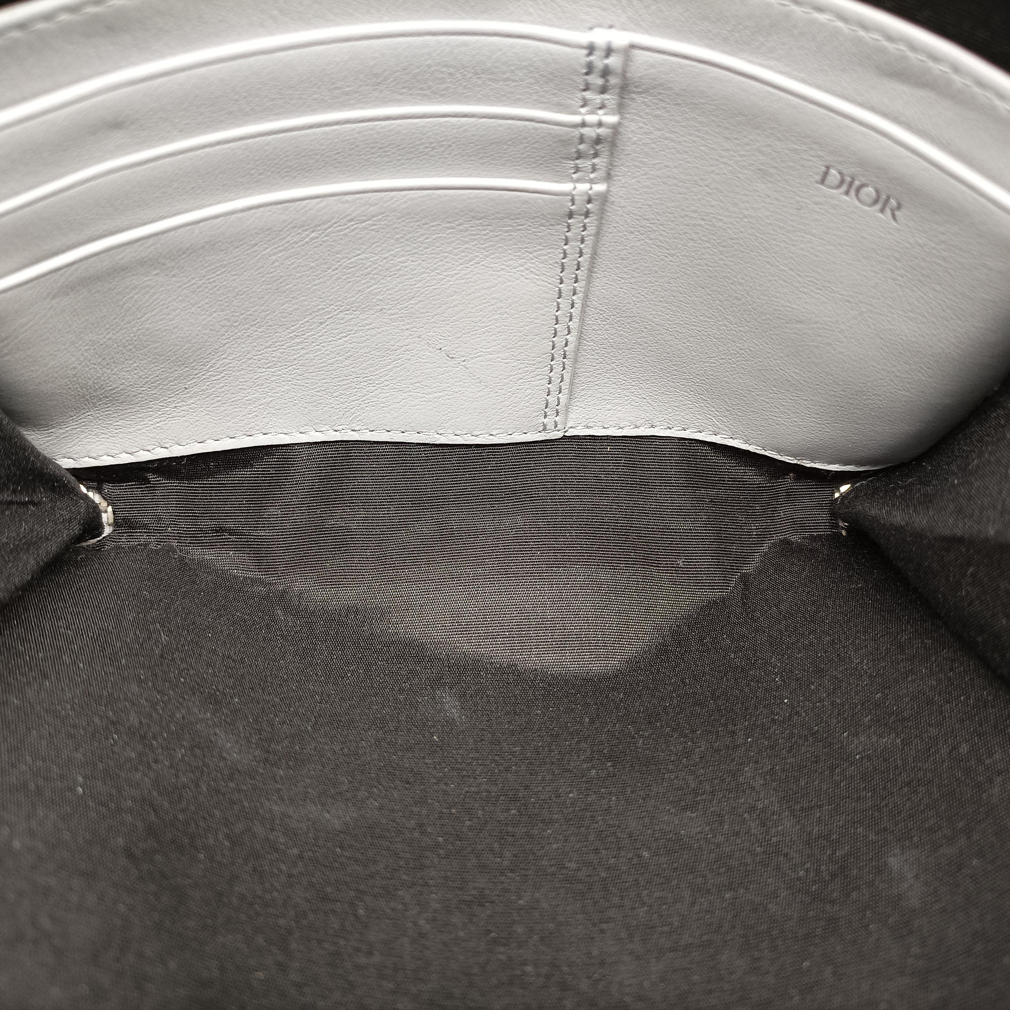 Vintage Christian Dior Compact Messenger Navy × Grey Leather  shoulderbag | stylenewstar