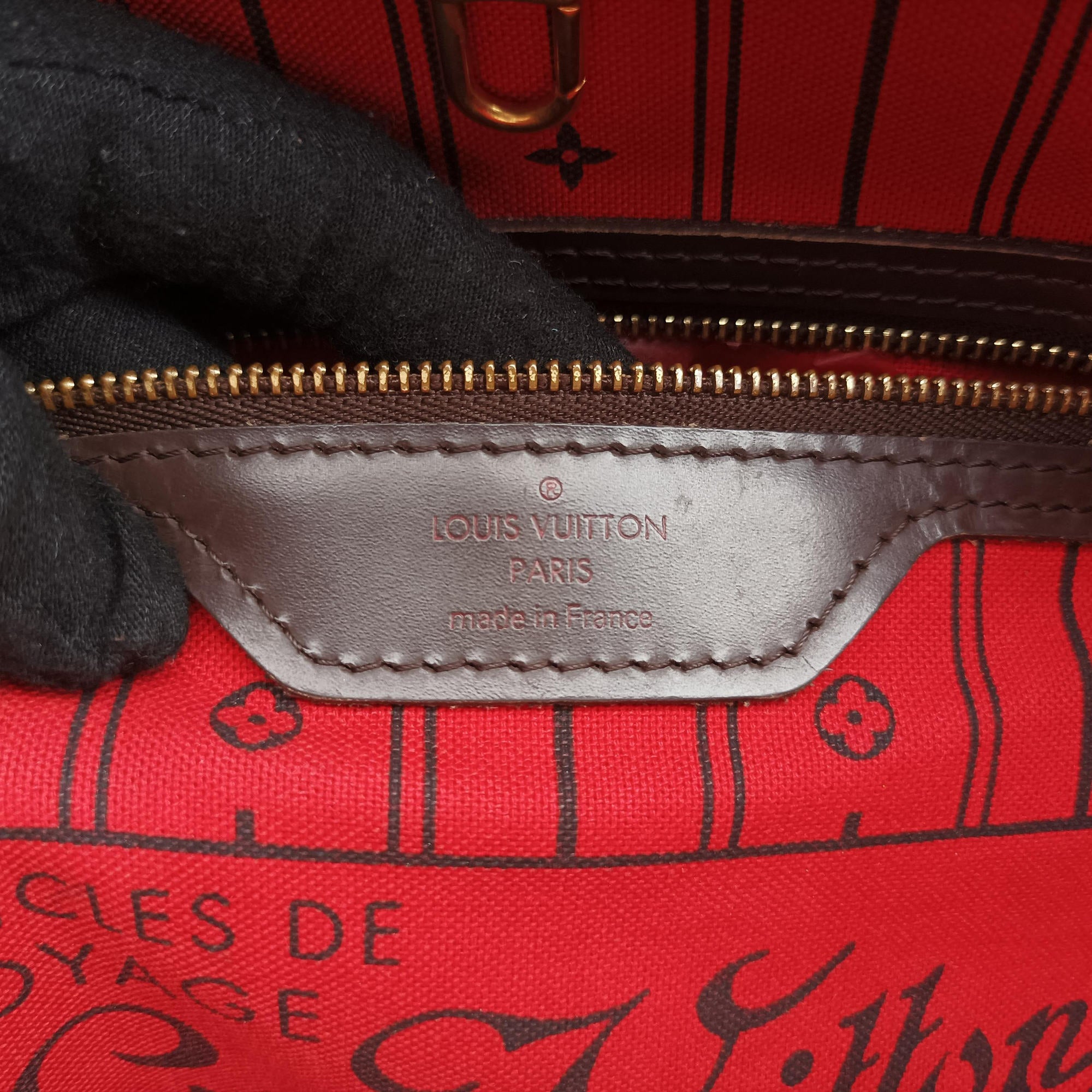 Vintage Louis Vuitton NEVERFULL MM EBENE Damier Canvas N51105 shoulderbag | stylenewstar