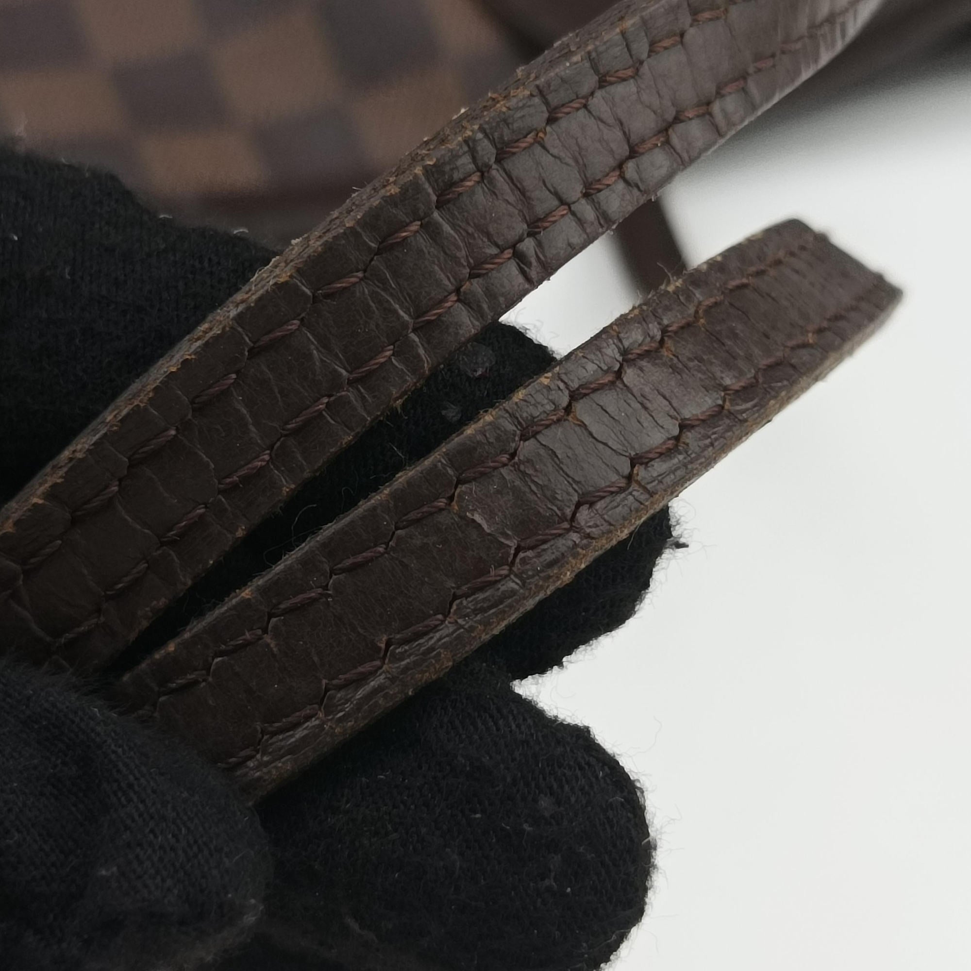 Vintage Louis Vuitton NEVERFULL MM EBENE Damier Canvas N51105 shoulderbag | stylenewstar