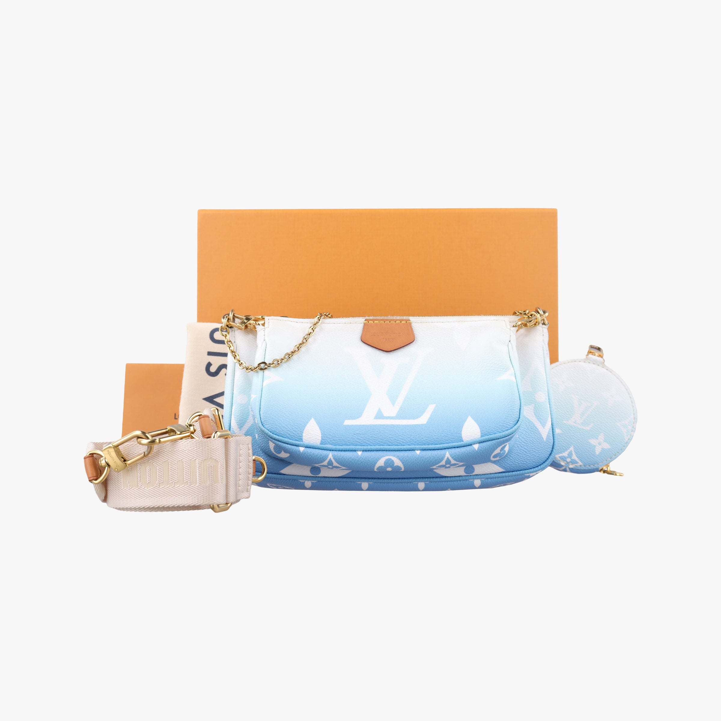 Vintage Louis Vuitton MULTI POCHETTE ACCESSOIRES Blue Gradient Monogram Giant M57633 bum bag/waist bag | stylenewstar
