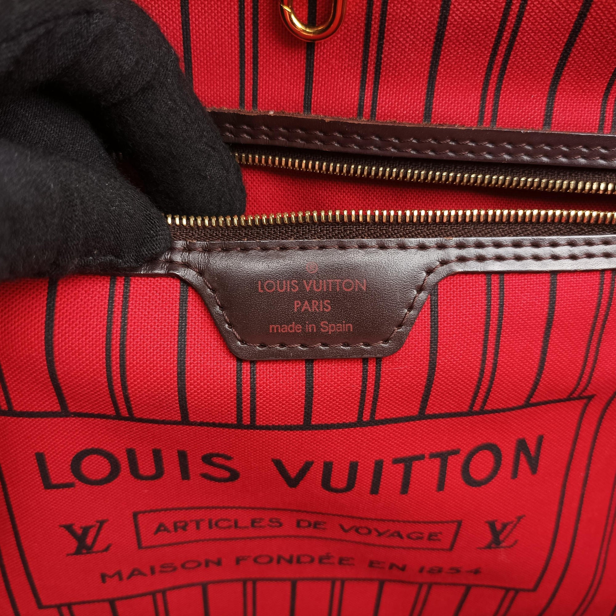 Pre-owned Louis Vuitton NEVERFULL MM EBENE Damier Canvas N51105 shoulderbag | stylenewstar