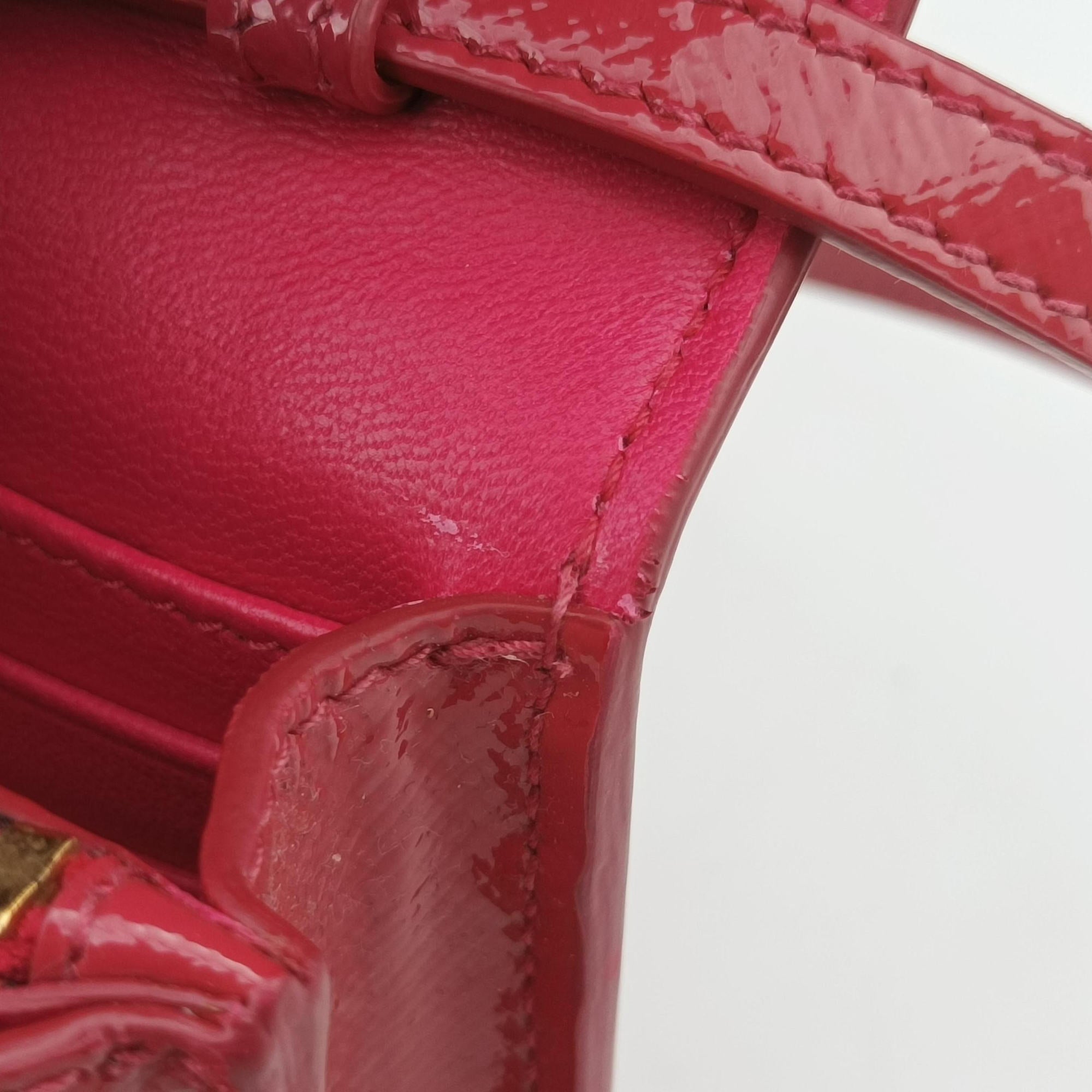 Pre-owned Prada Sling Bandoliera Red Patent SAFFIANO Leather　  shoulderbag | stylenewstar