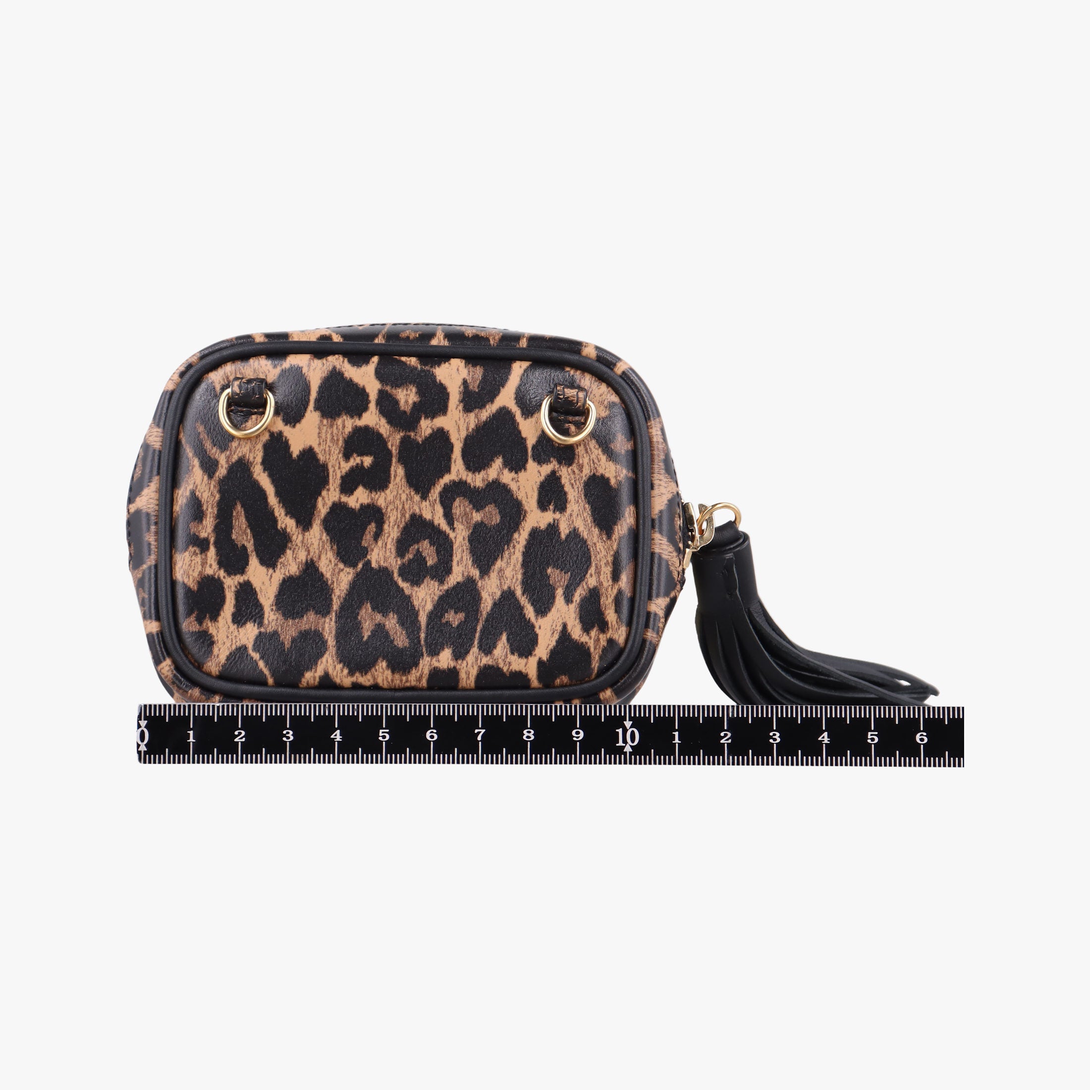 Pre-owned Yves Saint Laurent Baby Lou Leopard Print Heart Black×Brown Leather 650170 shoulderbag | stylenewstar