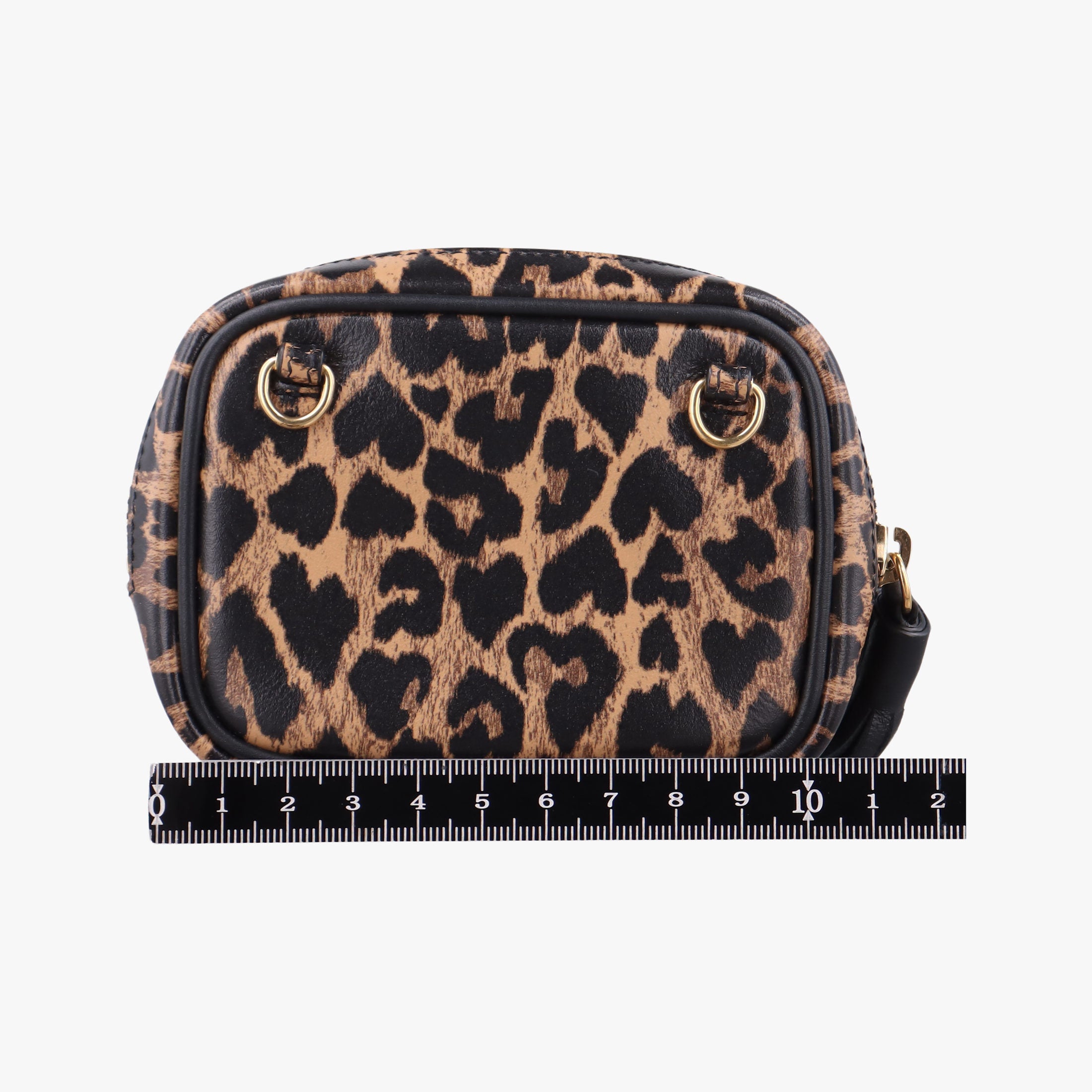 Pre-owned Yves Saint Laurent Baby Lou Leopard Print Heart Black×Brown Leather 650170 shoulderbag | stylenewstar