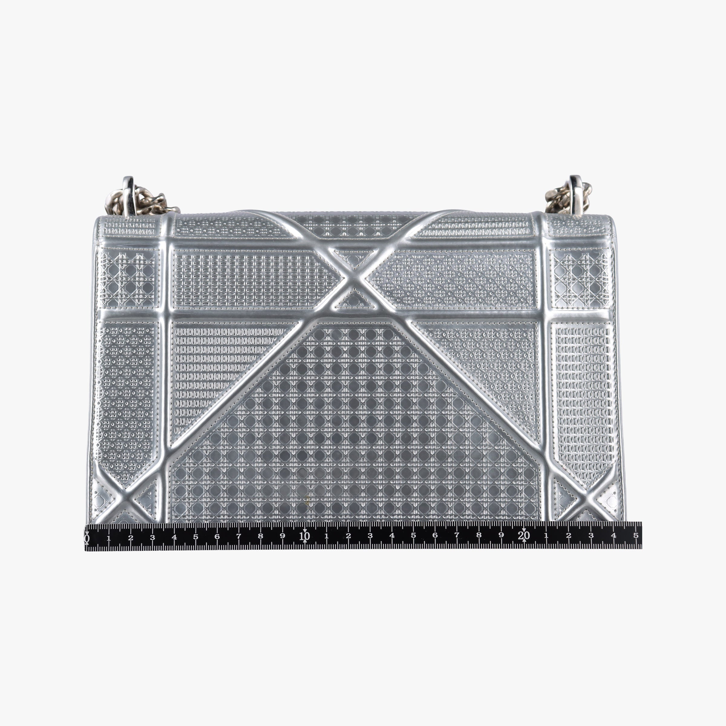 Pre-owned Christian Dior Diorama Silver Leather  shoulderbag | stylenewstar