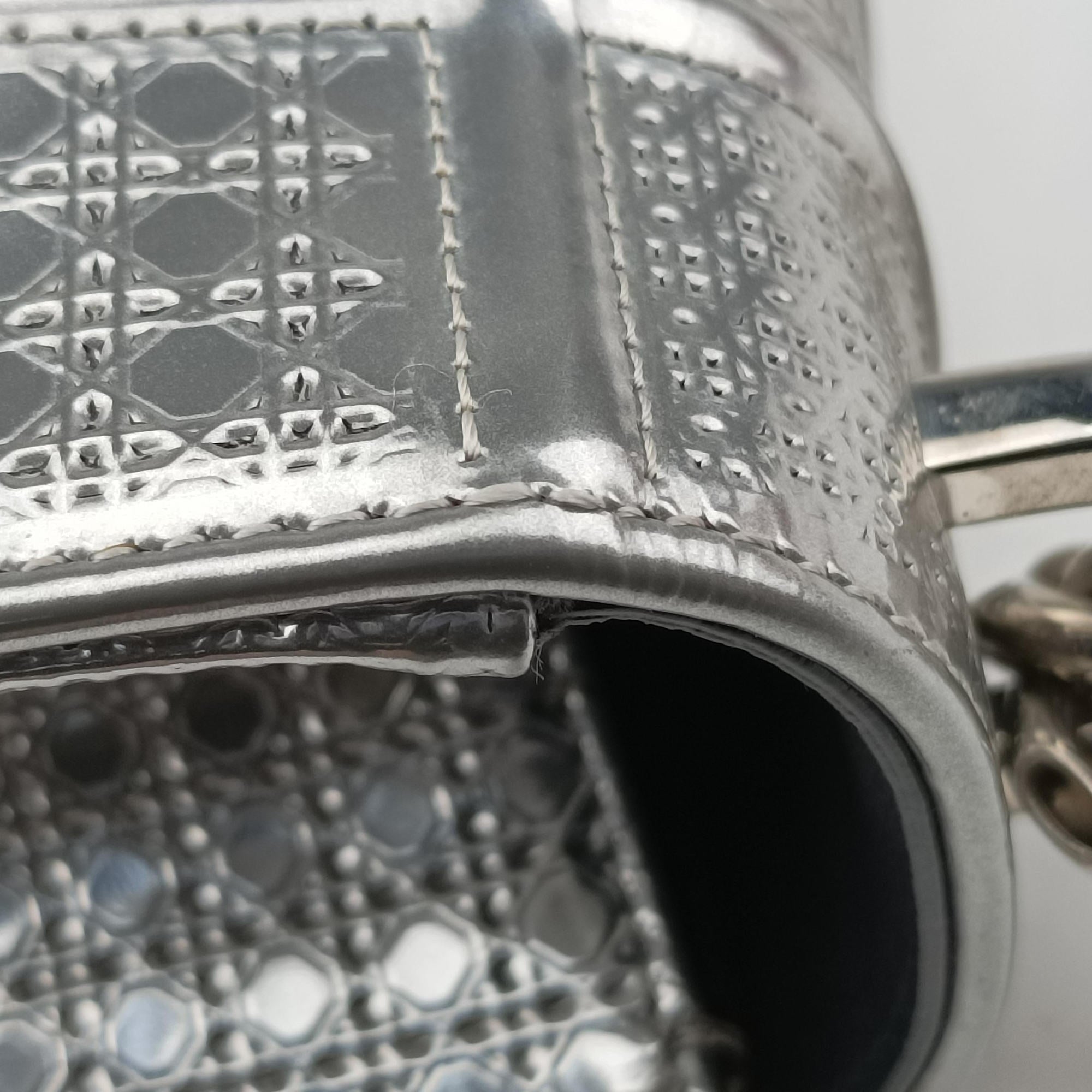 Pre-owned Christian Dior Diorama Silver Leather  shoulderbag | stylenewstar