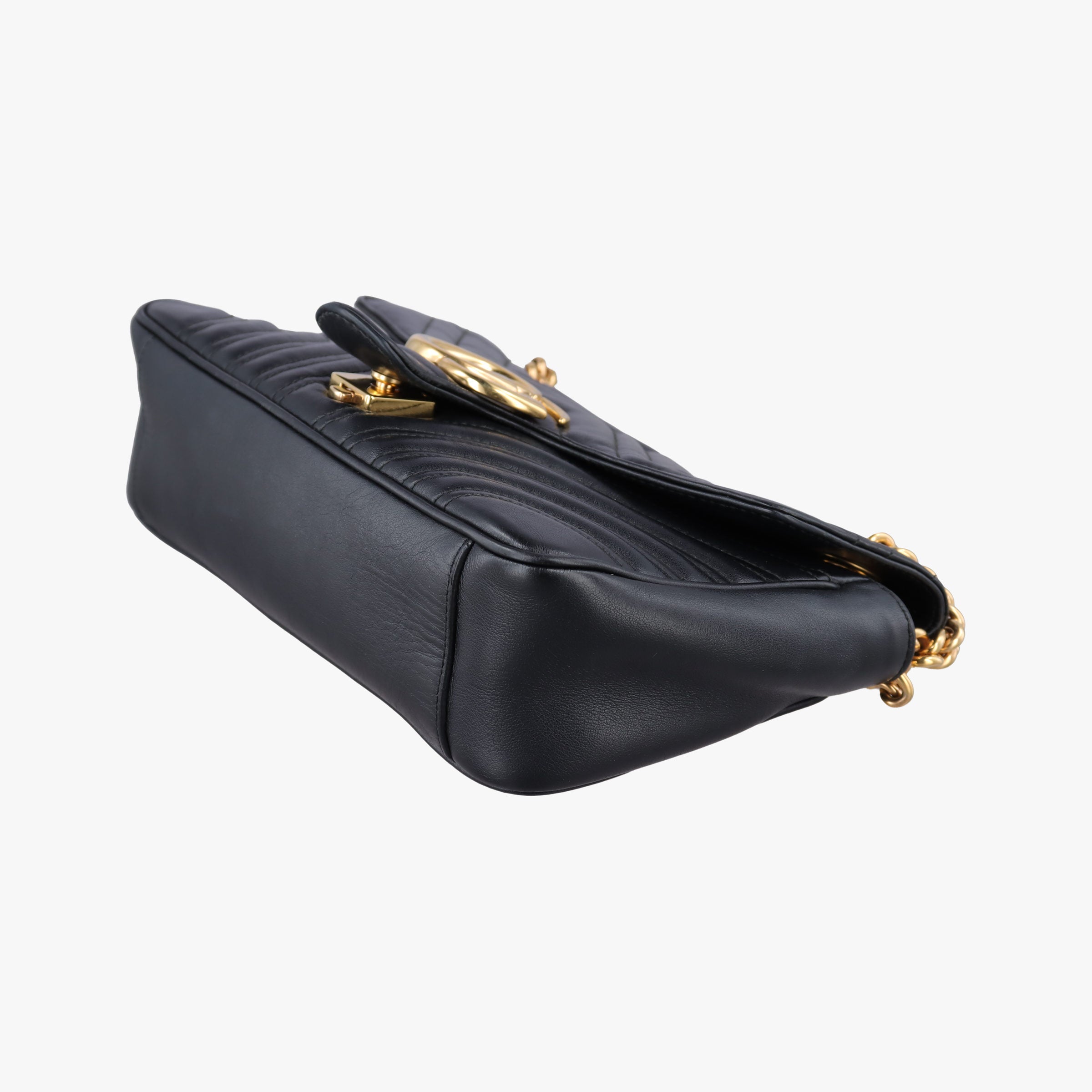 Pre-owned Gucci GG Marmont Black Leather 443497 shoulderbag | stylenewstar