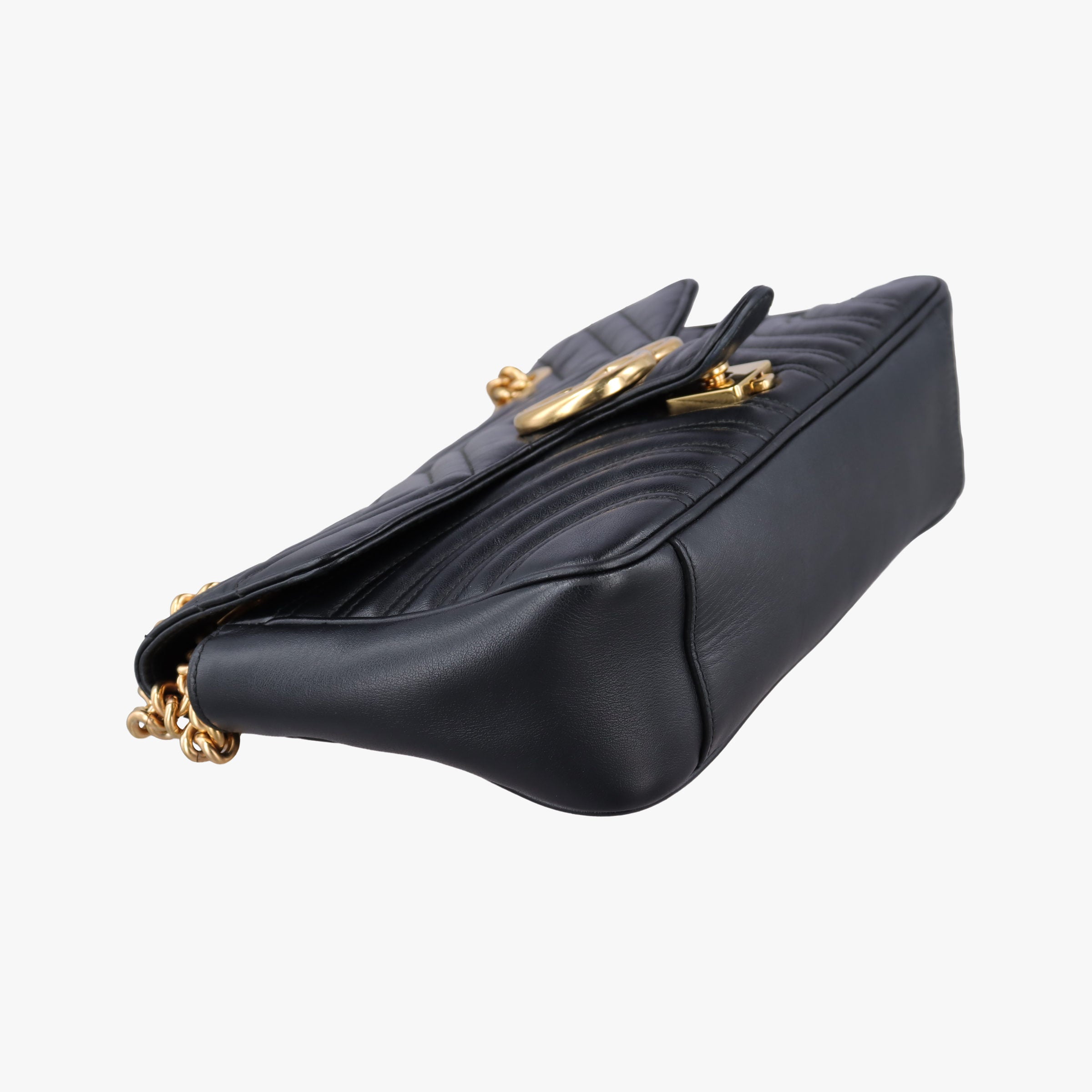 Pre-owned Gucci GG Marmont Black Leather 443497 shoulderbag | stylenewstar
