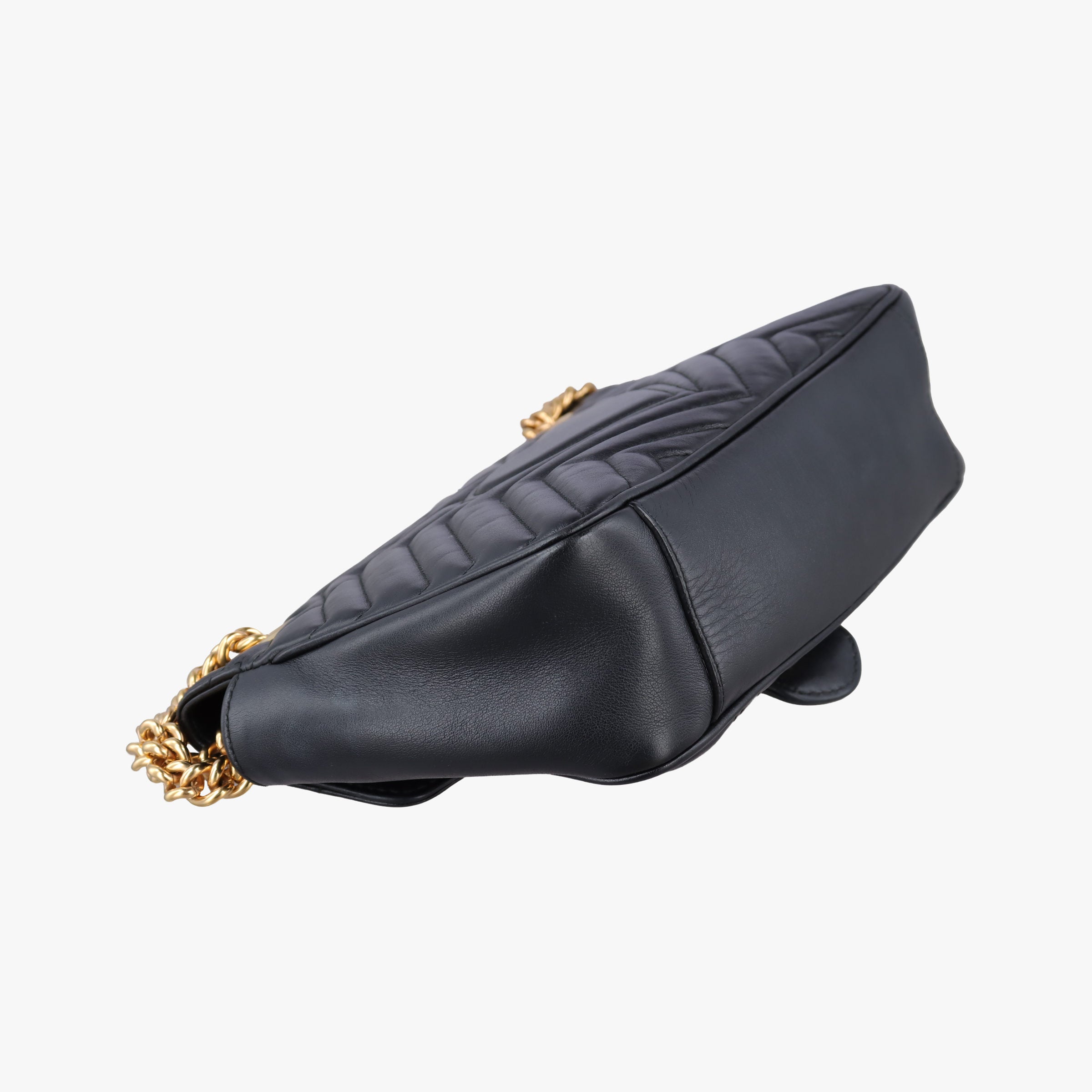 Pre-owned Gucci GG Marmont Black Leather 443497 shoulderbag | stylenewstar