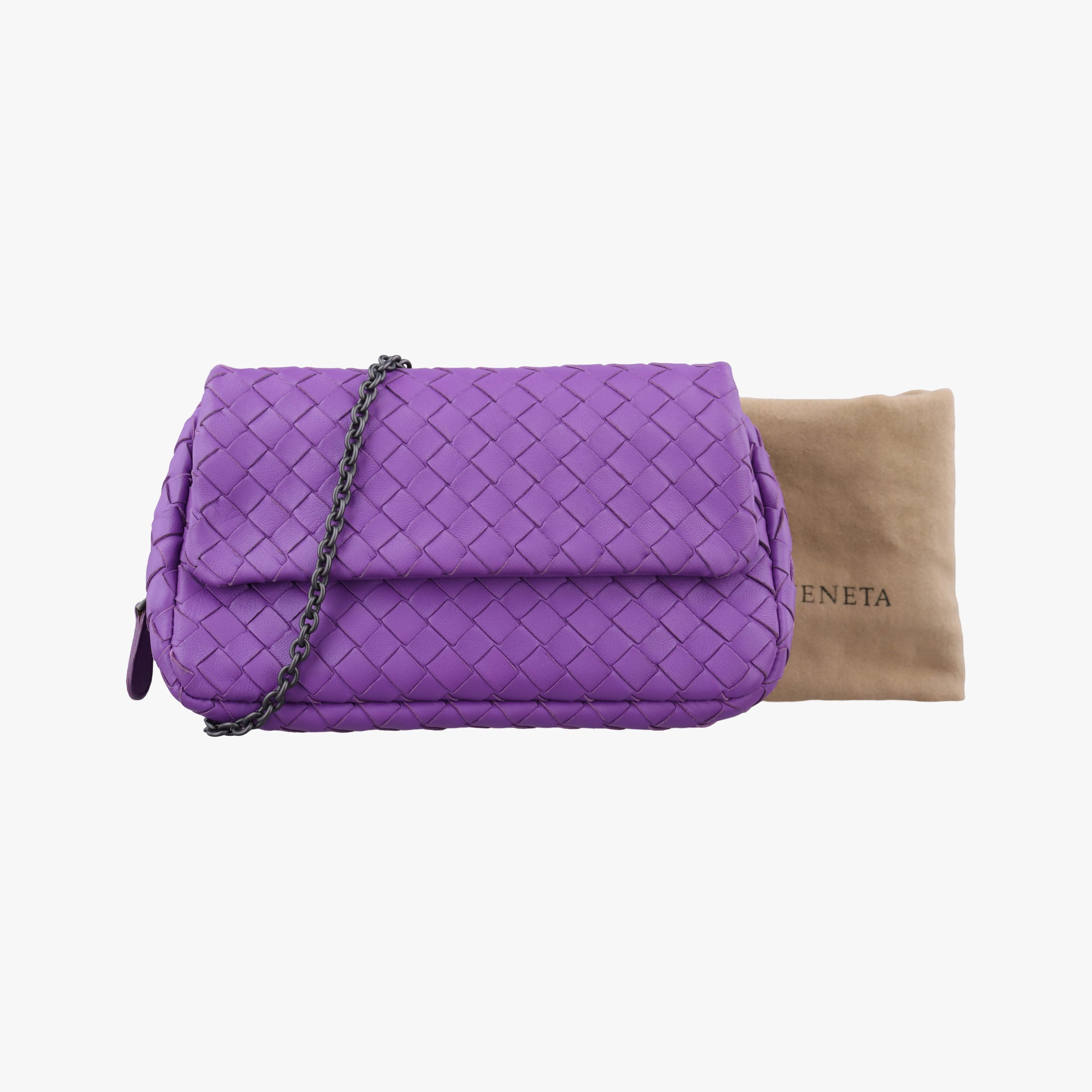 Pre-owned Bottega Veneta Intrecciato Purple lambskin  shoulderbag | stylenewstar