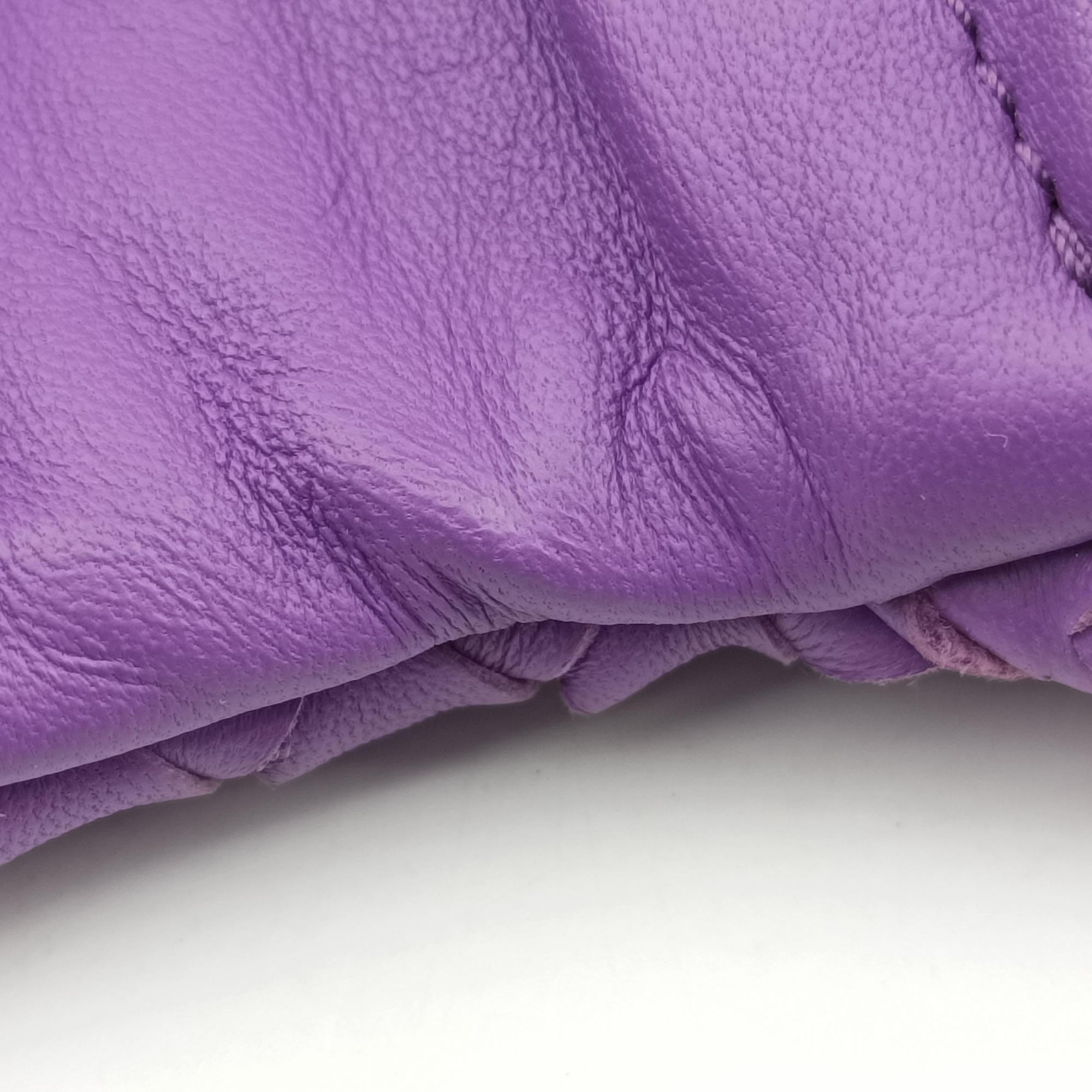 Pre-owned Bottega Veneta Intrecciato Purple lambskin  shoulderbag | stylenewstar