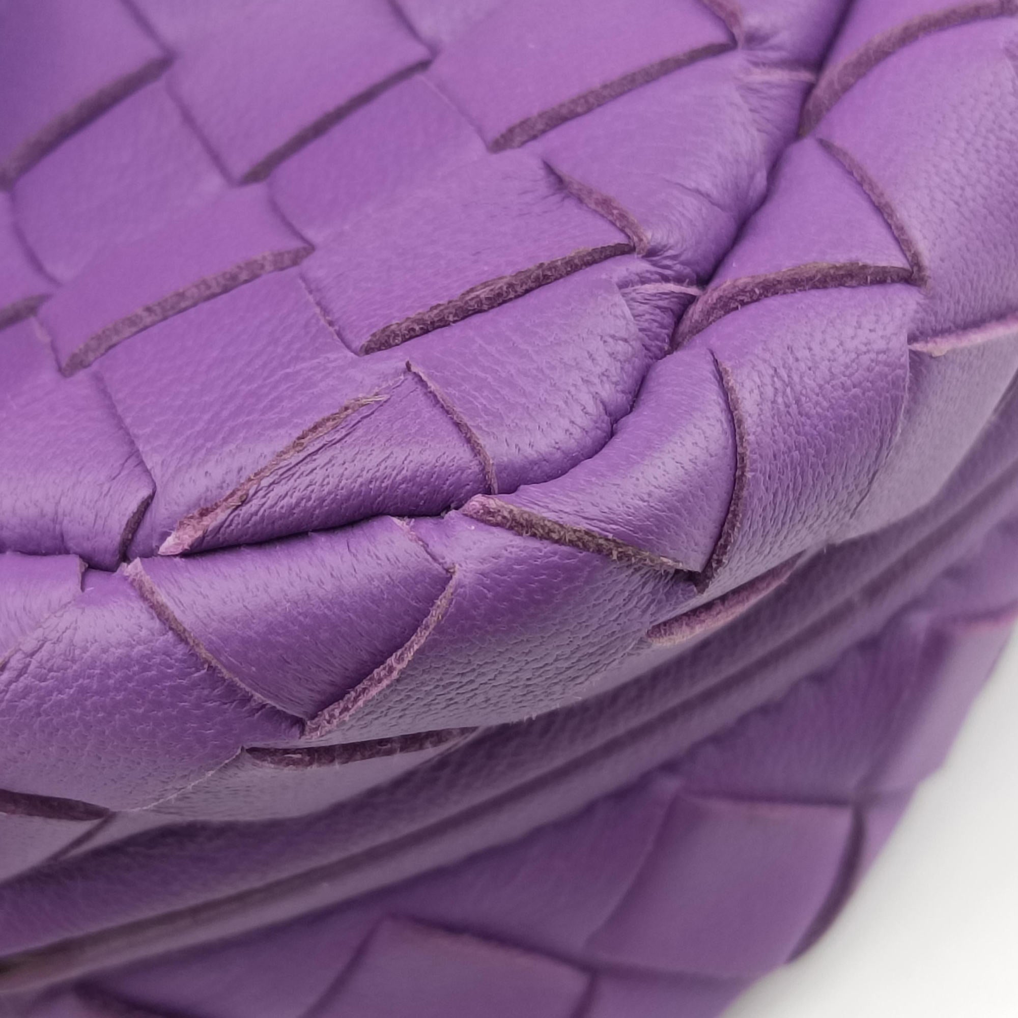 Pre-owned Bottega Veneta Intrecciato Purple lambskin  shoulderbag | stylenewstar