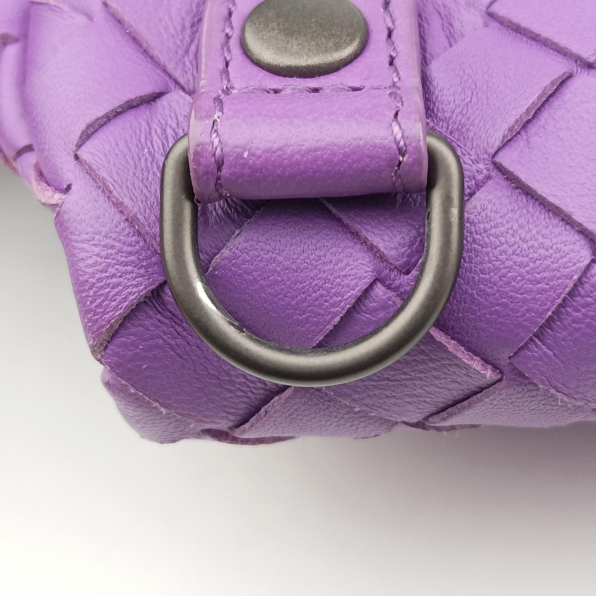 Pre-owned Bottega Veneta Intrecciato Purple lambskin  shoulderbag | stylenewstar