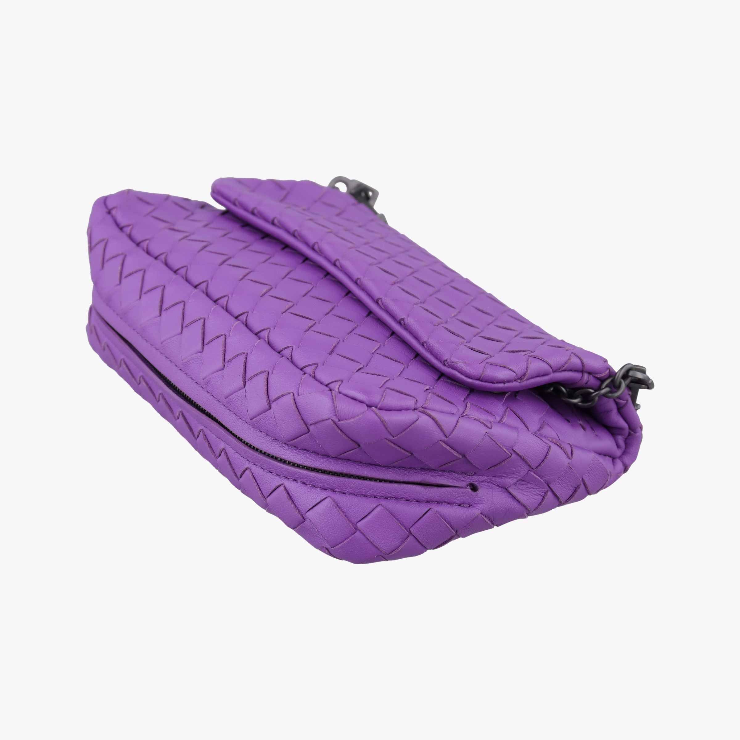 Pre-owned Bottega Veneta Intrecciato Purple lambskin  shoulderbag | stylenewstar