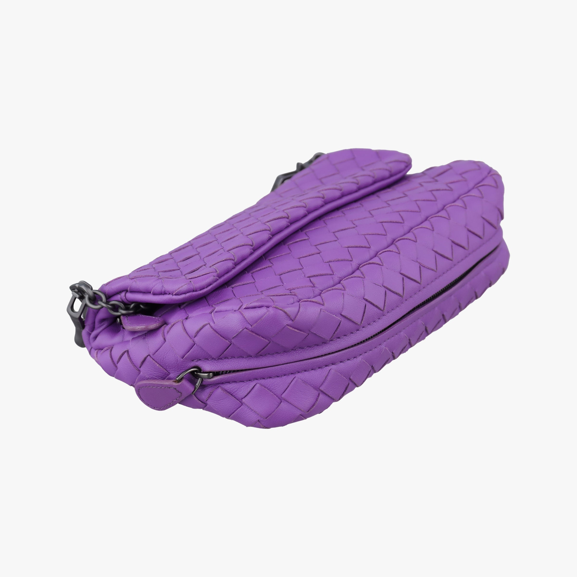 Pre-owned Bottega Veneta Intrecciato Purple lambskin  shoulderbag | stylenewstar