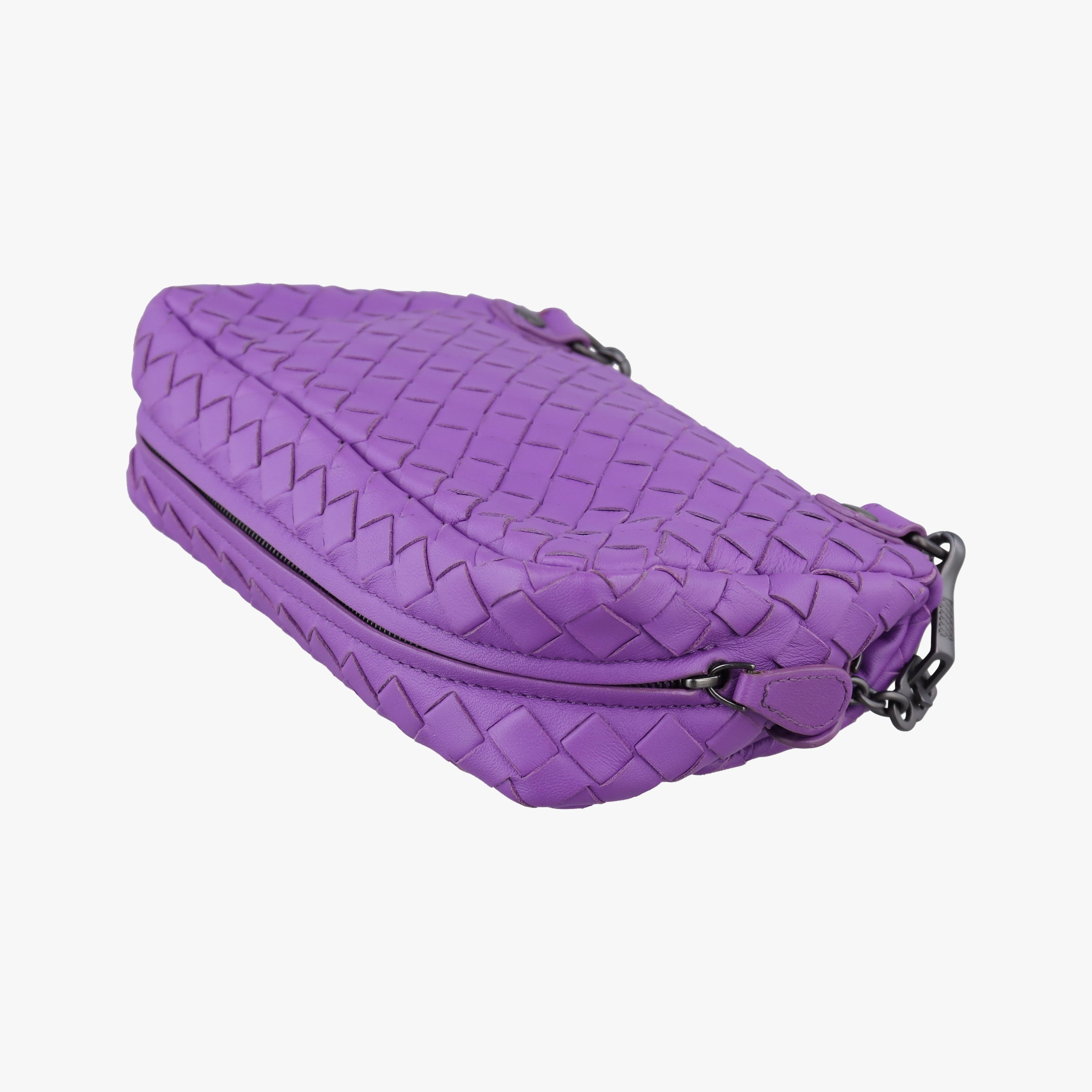 Pre-owned Bottega Veneta Intrecciato Purple lambskin  shoulderbag | stylenewstar