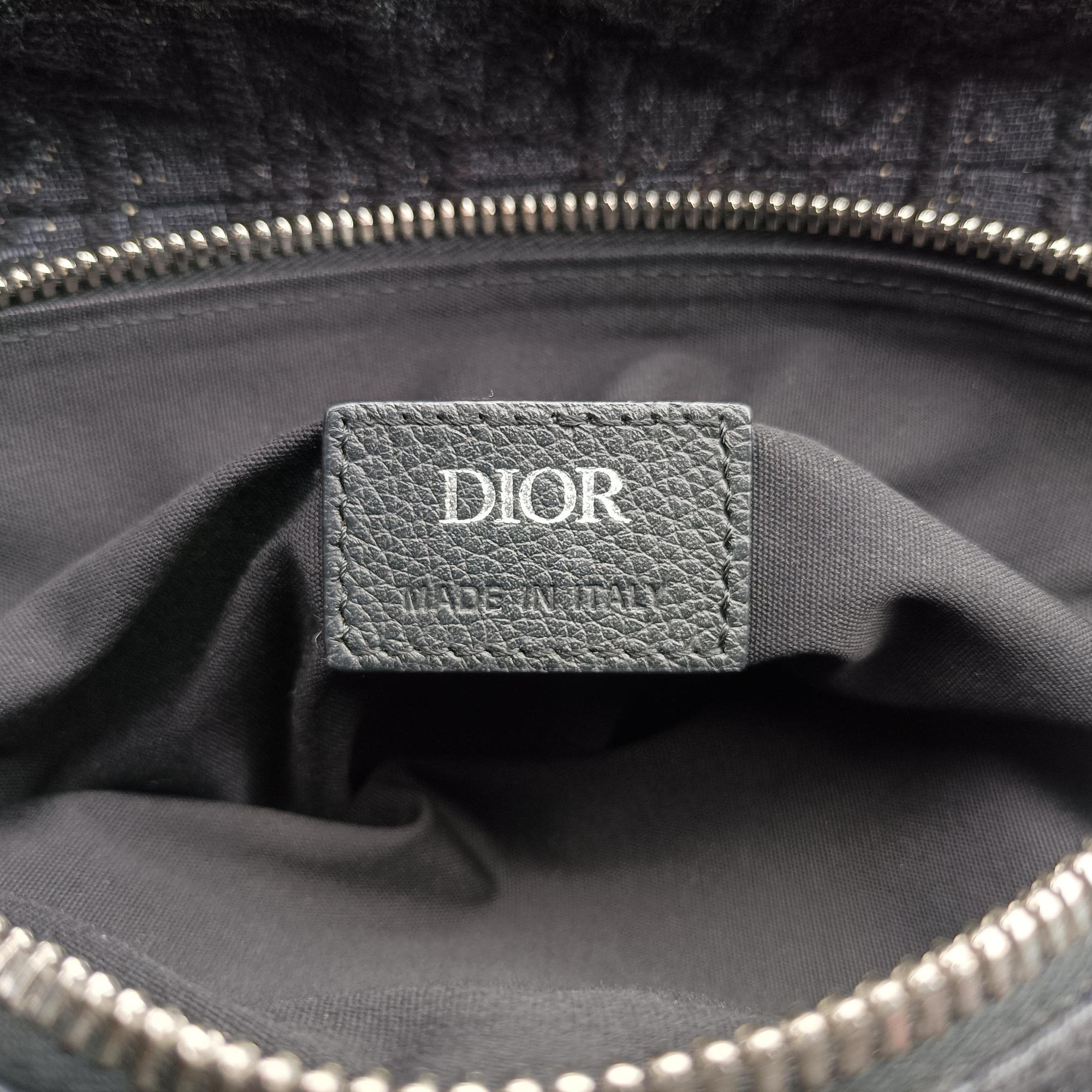 Vintage Christian Dior Saddle Black Jacquard×Leather 1ADPO093YKY shoulderbag | stylenewstar