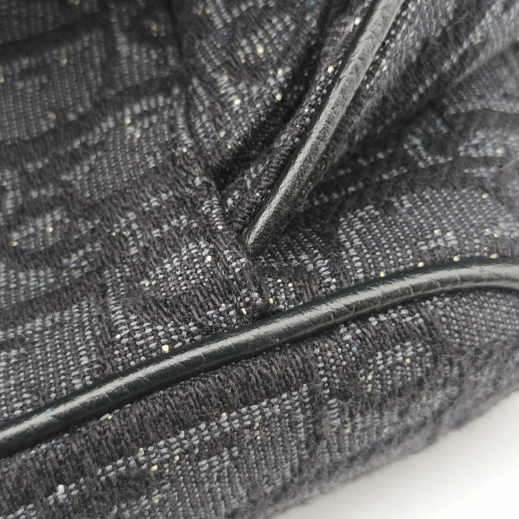 Vintage Christian Dior Saddle Black Jacquard×Leather 1ADPO093YKY shoulderbag | stylenewstar