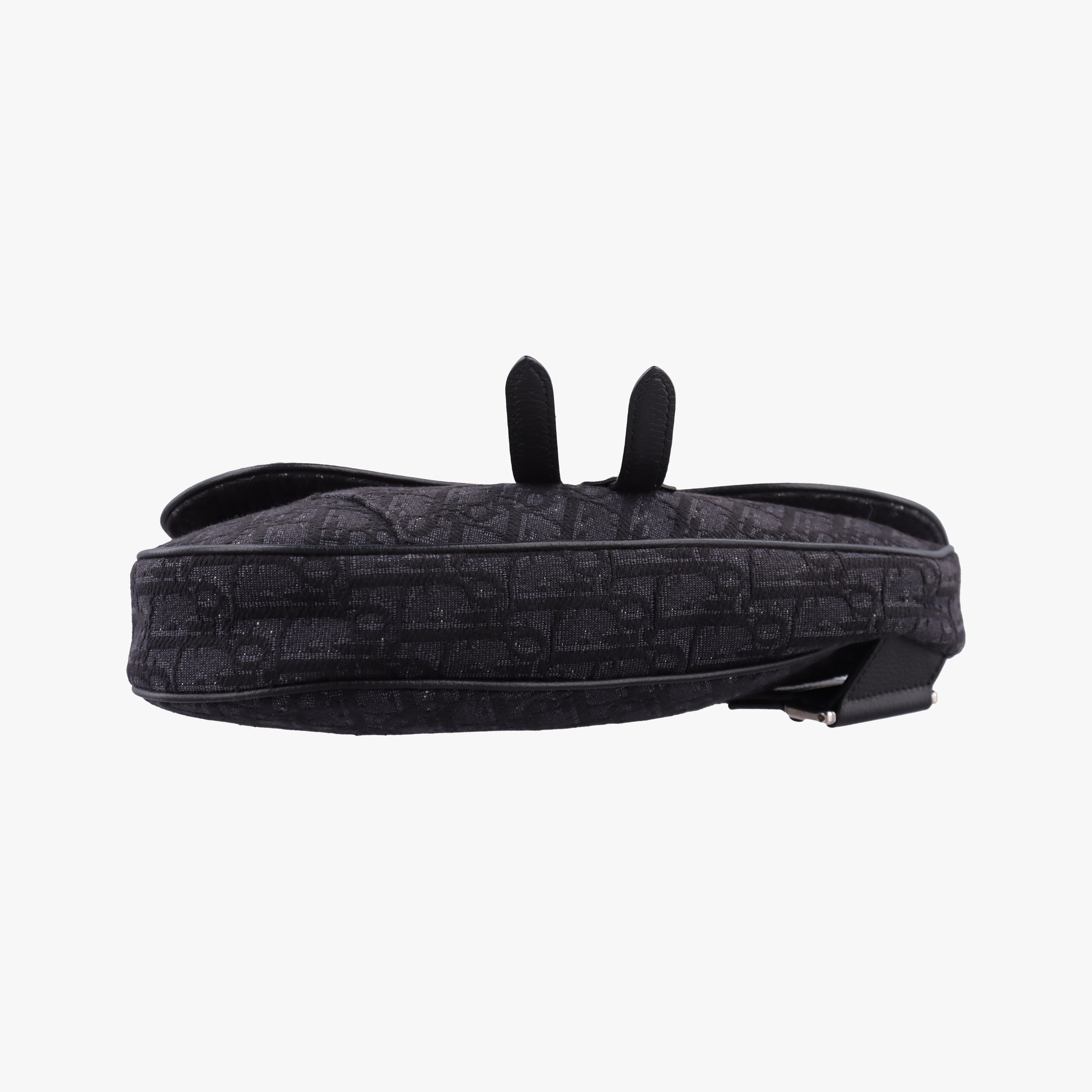 Vintage Christian Dior Saddle Black Jacquard×Leather 1ADPO093YKY shoulderbag | stylenewstar