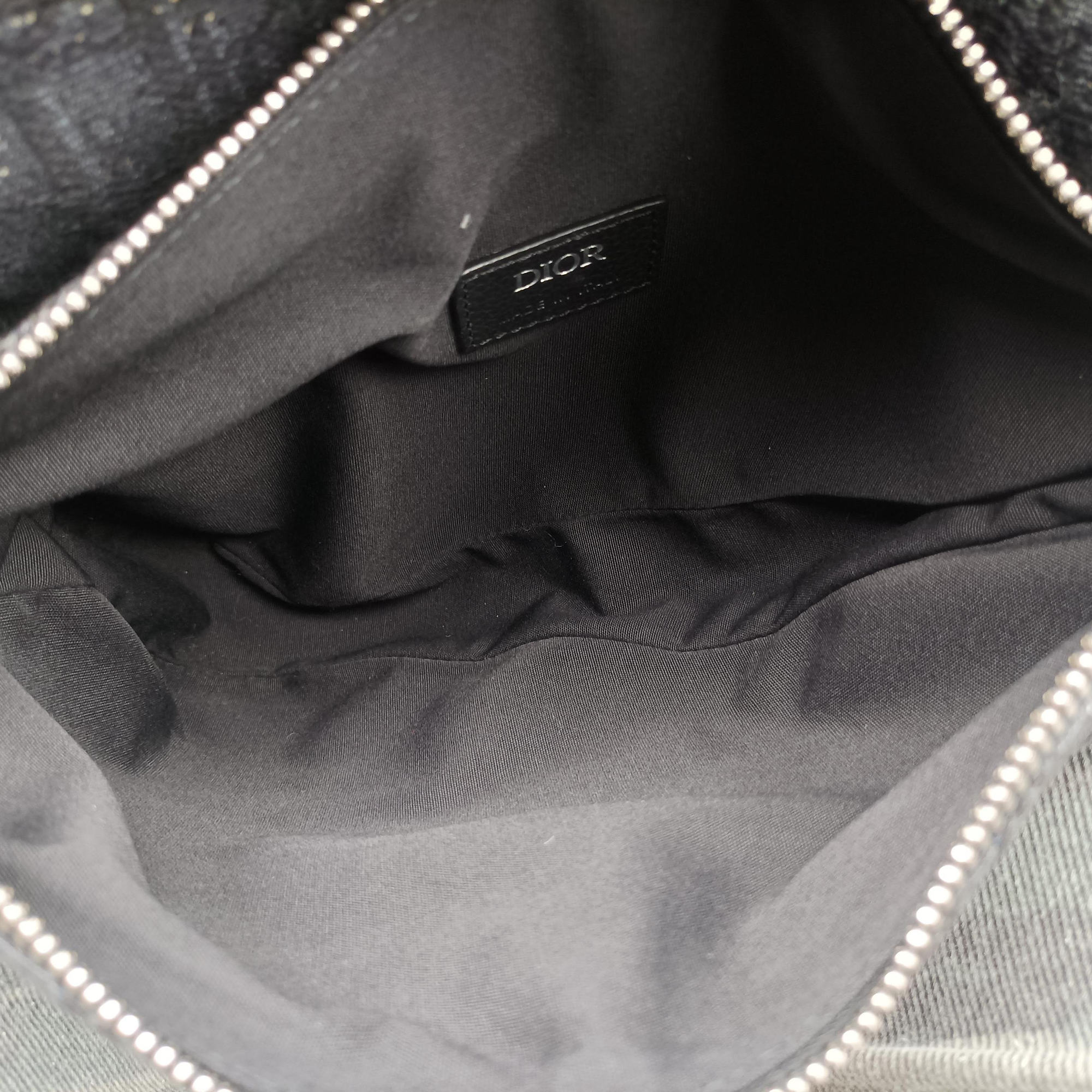 Vintage Christian Dior Saddle Black Jacquard×Leather 1ADPO093YKY shoulderbag | stylenewstar
