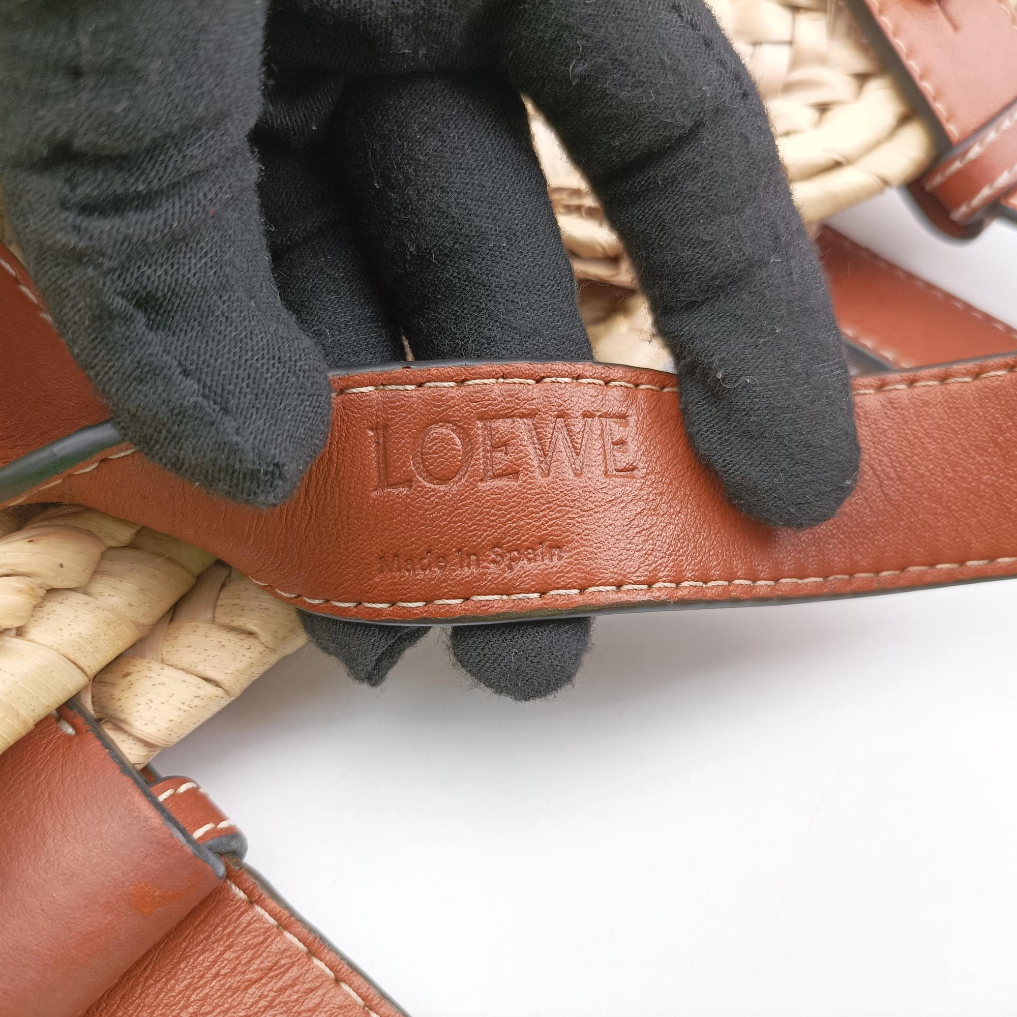 Vintage Loewe basket Beige×Brown Leather × Raffia  handbag | stylenewstar