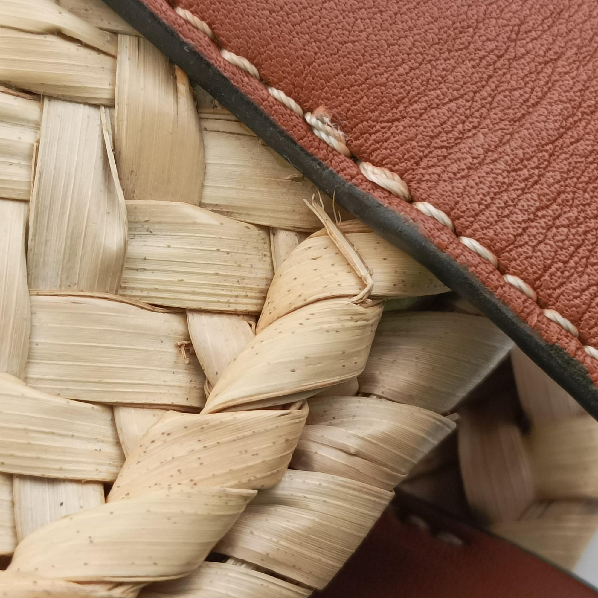 Vintage Loewe basket Beige×Brown Leather × Raffia  handbag | stylenewstar