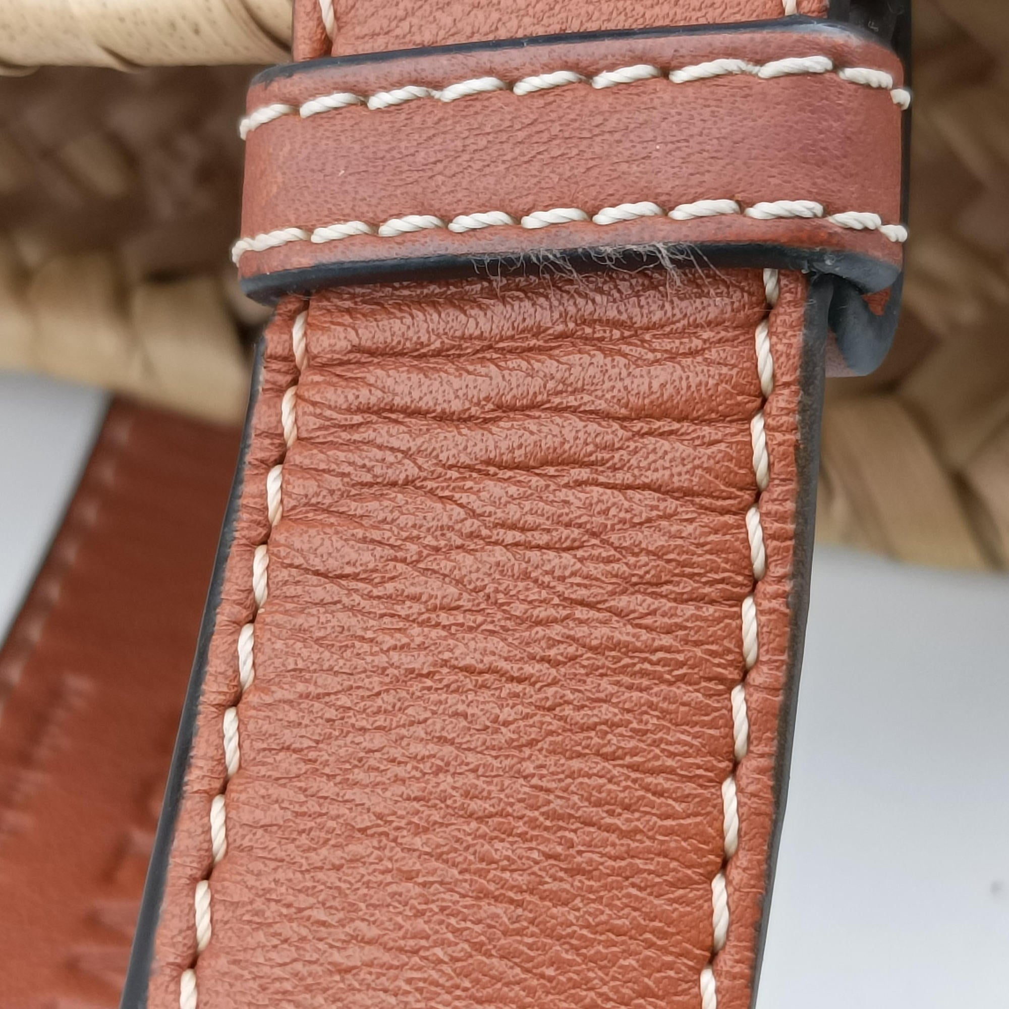 Vintage Loewe basket Beige×Brown Leather × Raffia  handbag | stylenewstar