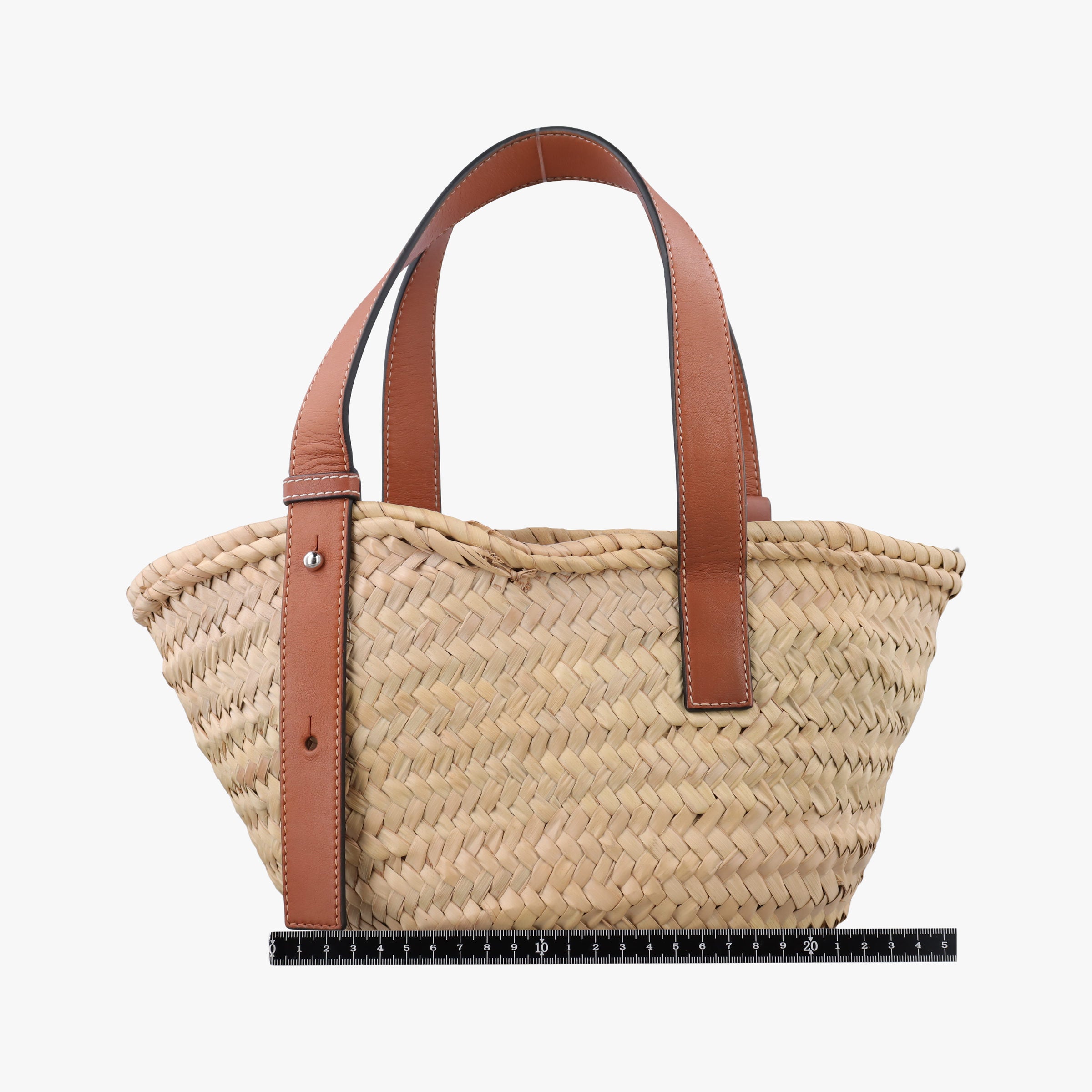 Vintage Loewe basket Beige×Brown Leather × Raffia  handbag | stylenewstar