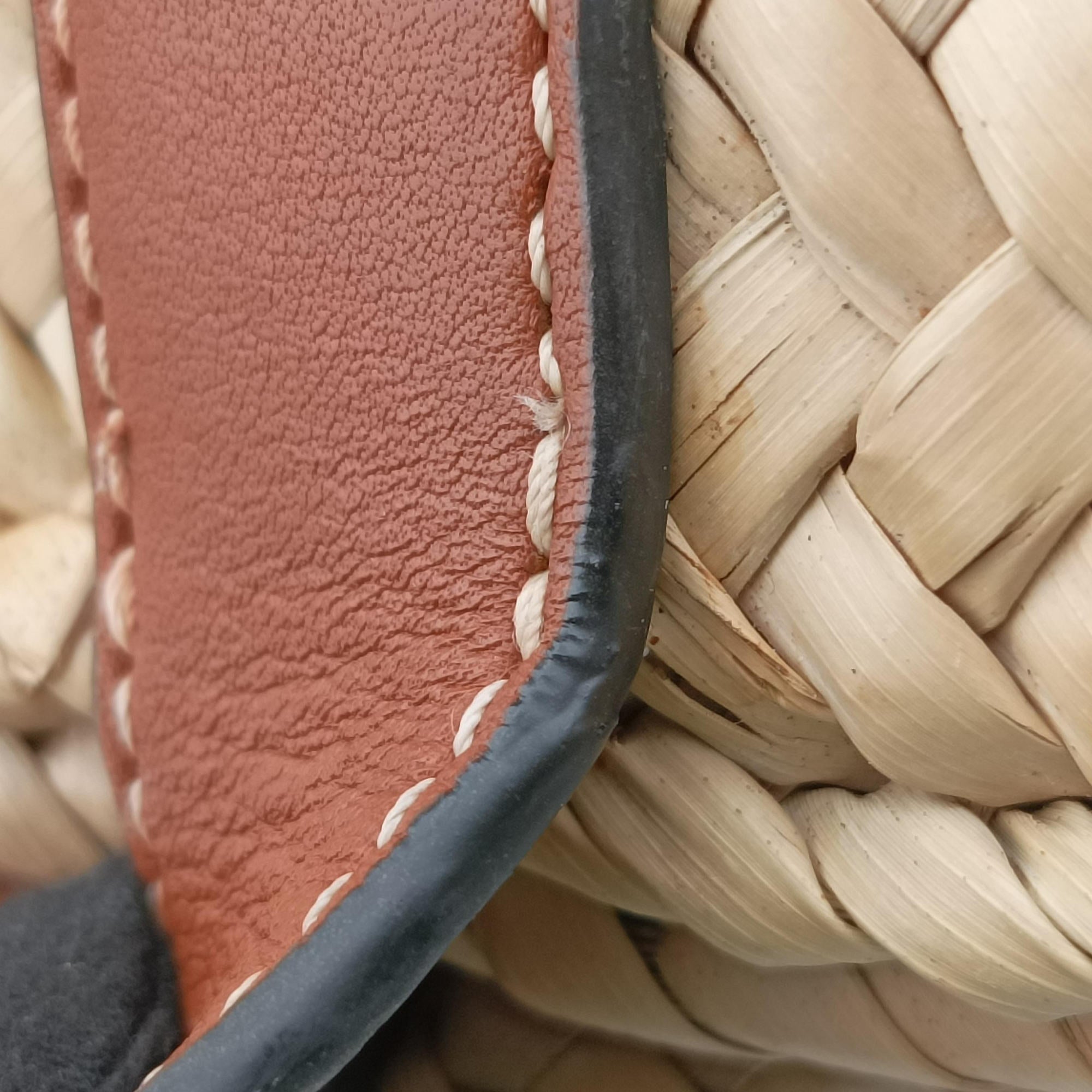Vintage Loewe basket Beige×Brown Leather × Raffia  handbag | stylenewstar