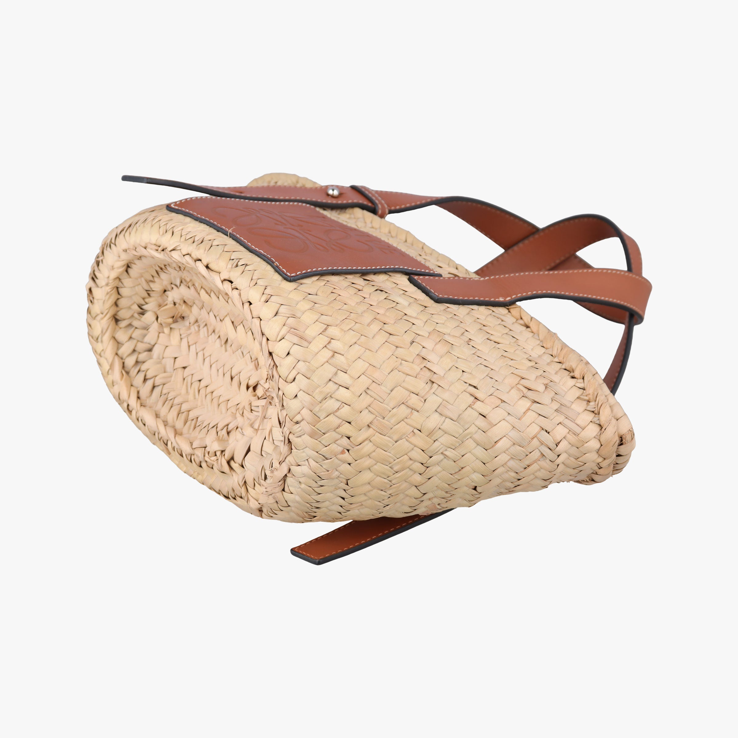 Vintage Loewe basket Beige×Brown Leather × Raffia  handbag | stylenewstar