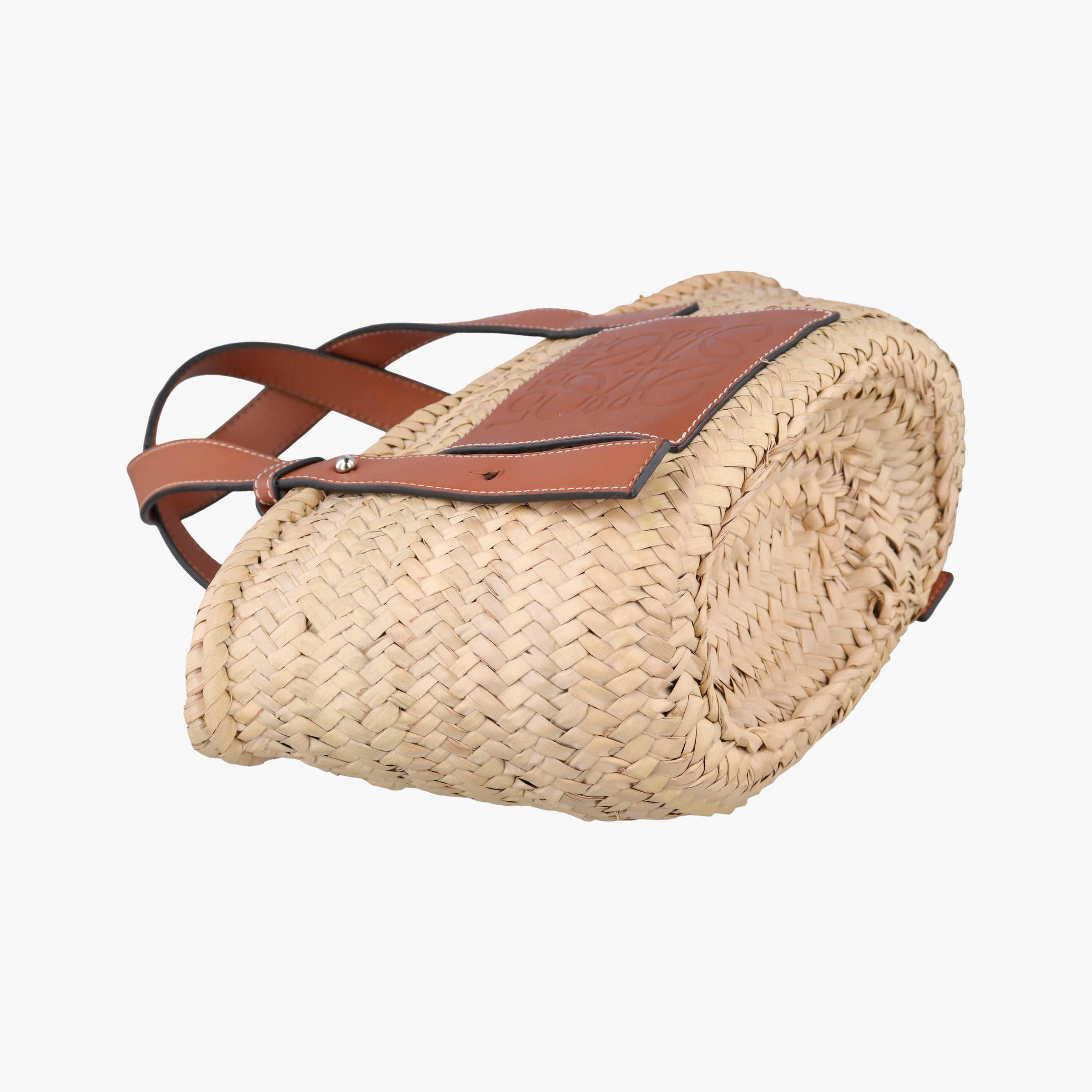 Vintage Loewe basket Beige×Brown Leather × Raffia  handbag | stylenewstar