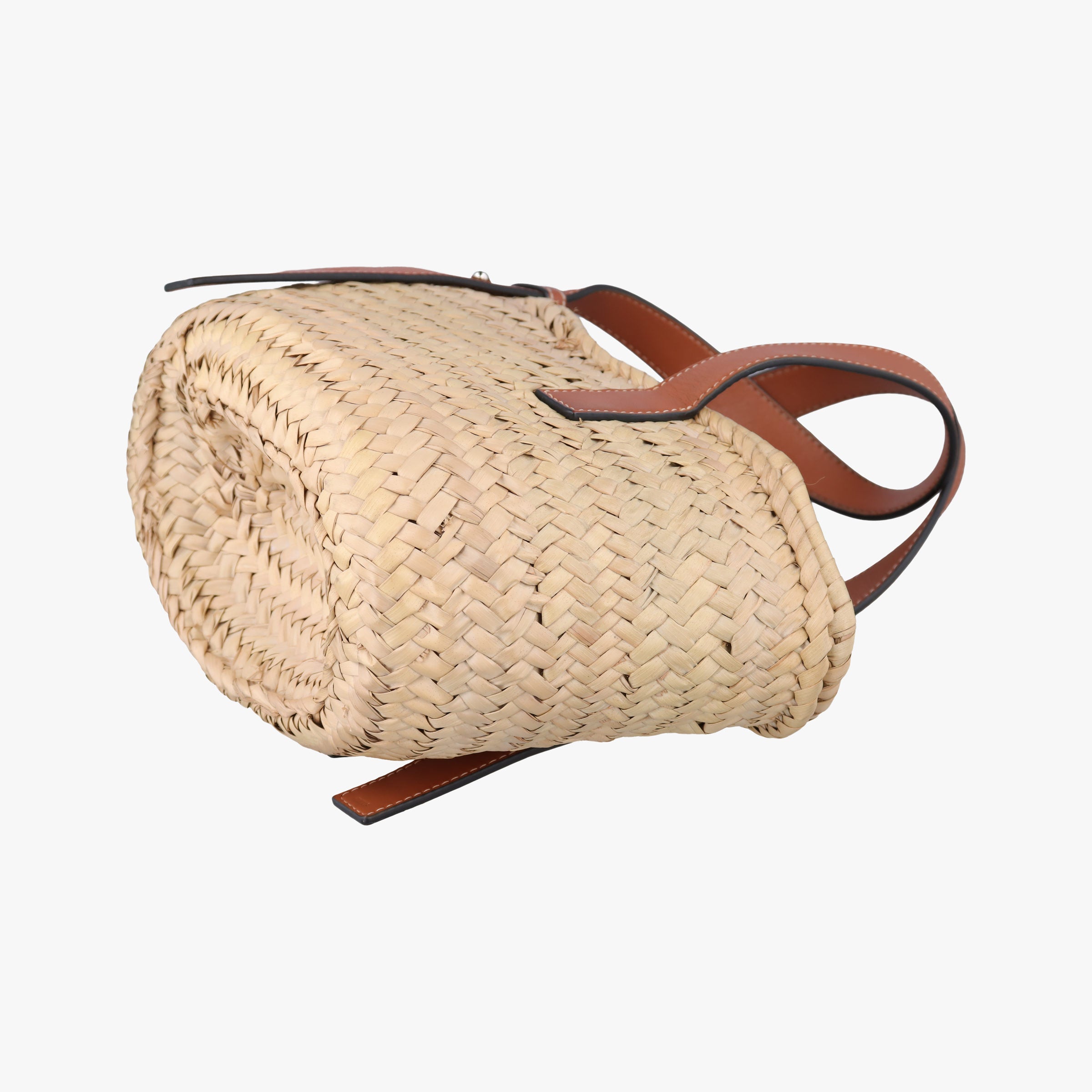 Vintage Loewe basket Beige×Brown Leather × Raffia  handbag | stylenewstar