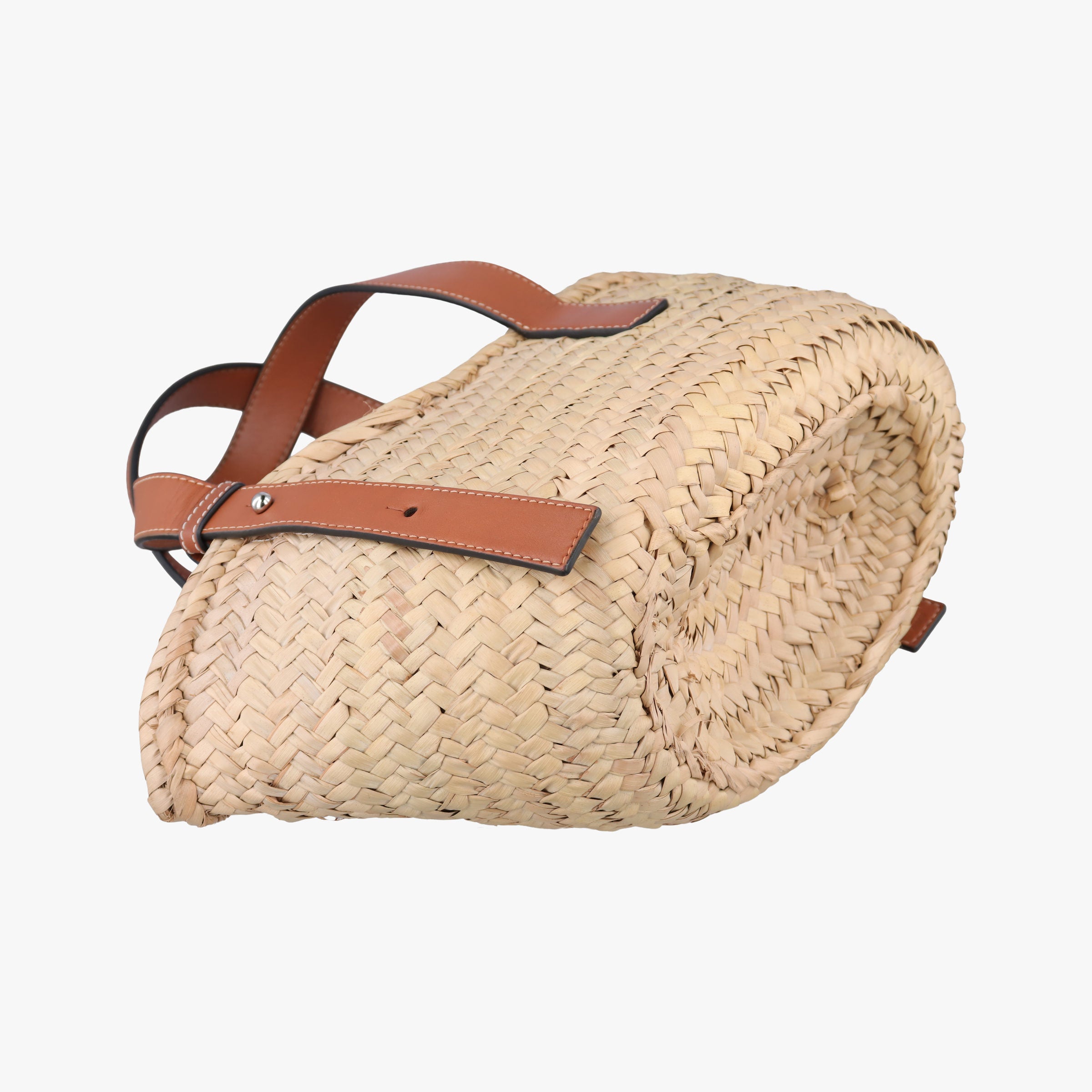 Vintage Loewe basket Beige×Brown Leather × Raffia  handbag | stylenewstar
