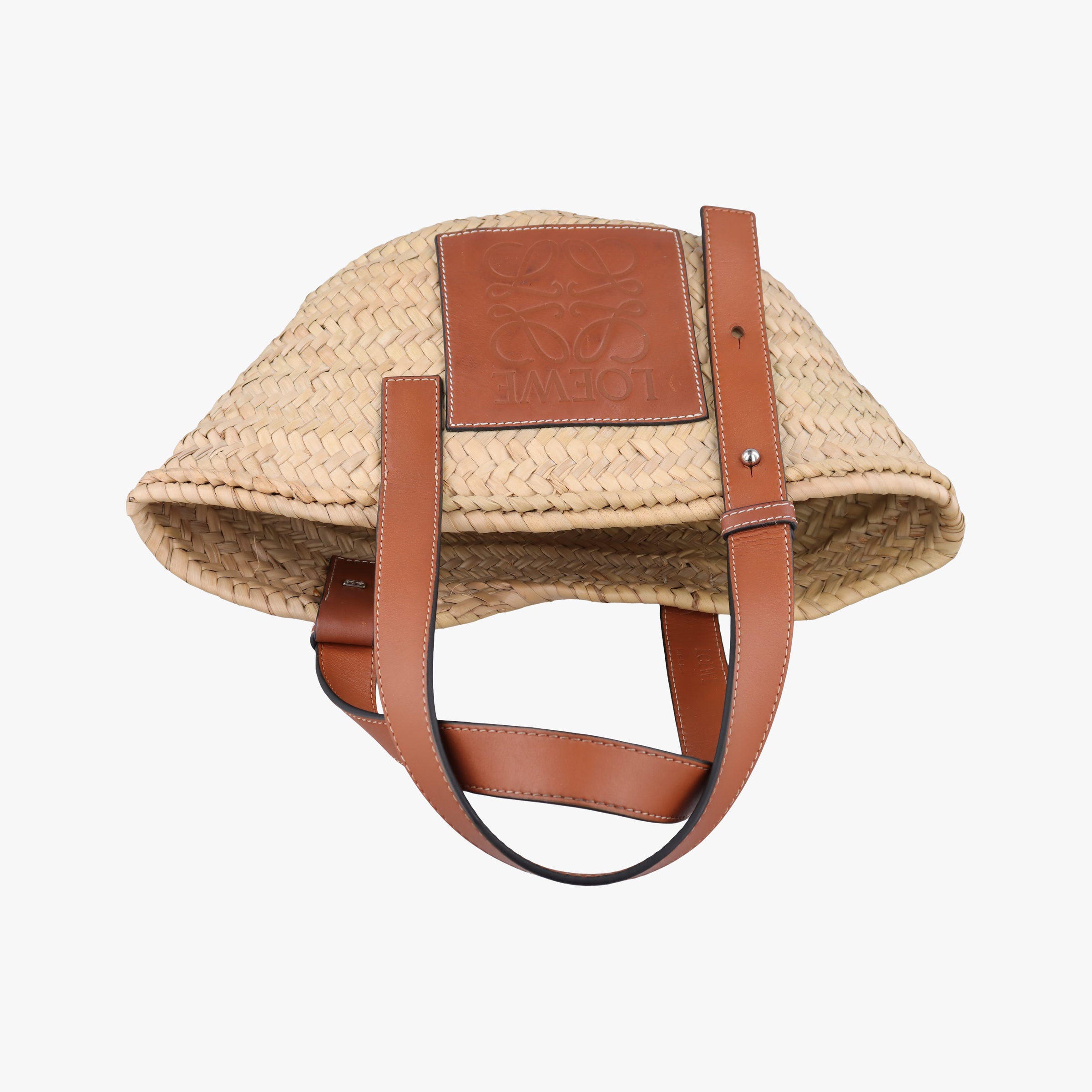 Vintage Loewe basket Beige×Brown Leather × Raffia  handbag | stylenewstar