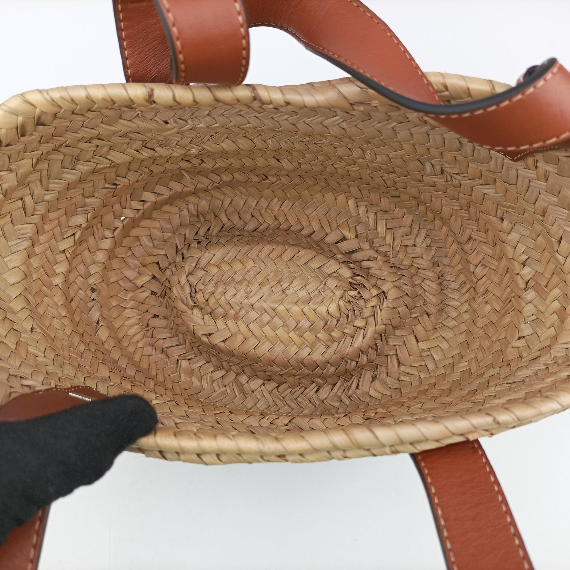 Vintage Loewe basket Beige×Brown Leather × Raffia  handbag | stylenewstar