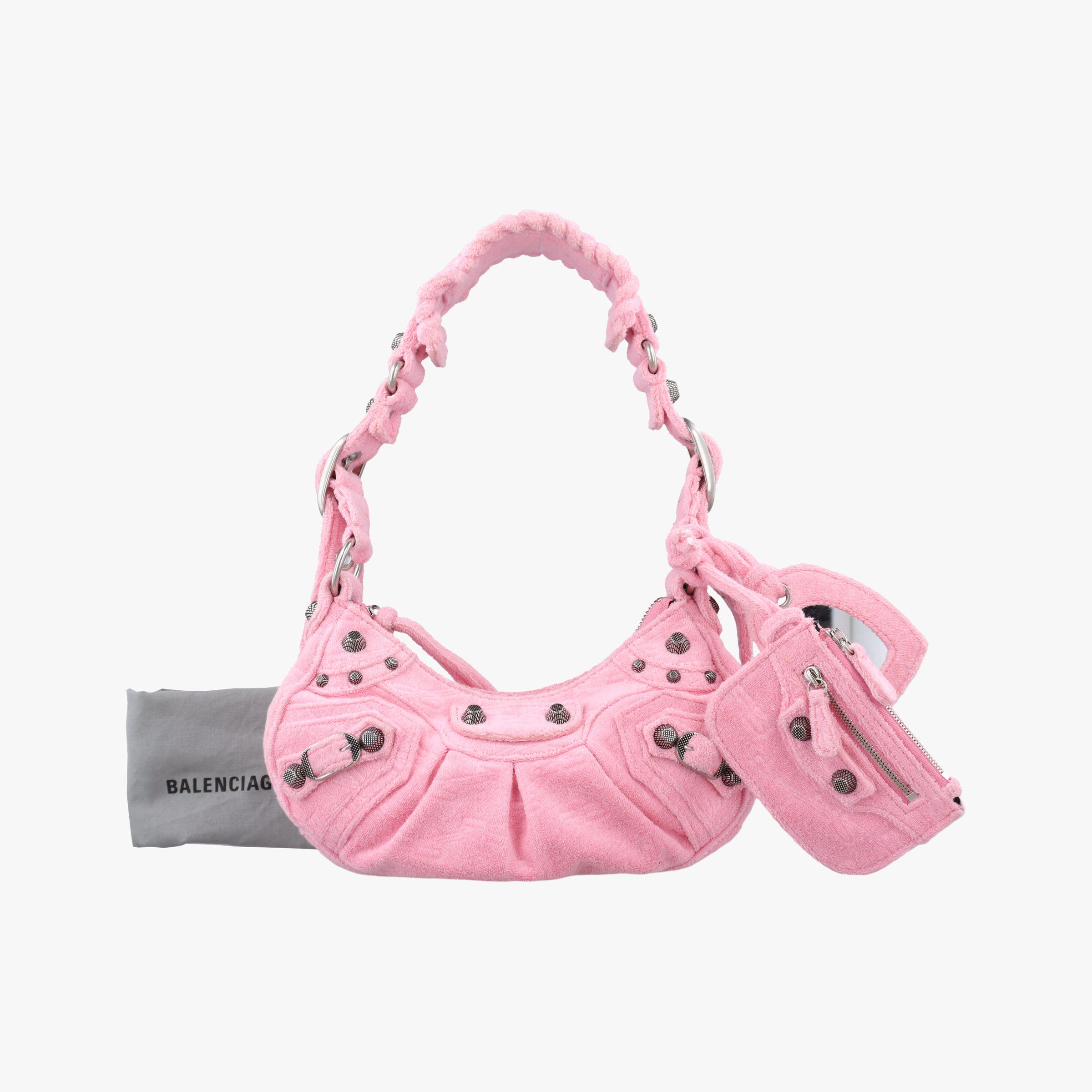Vintage Balenciaga Le Cagole mini Pink Pile Fabric  shoulderbag | stylenewstar