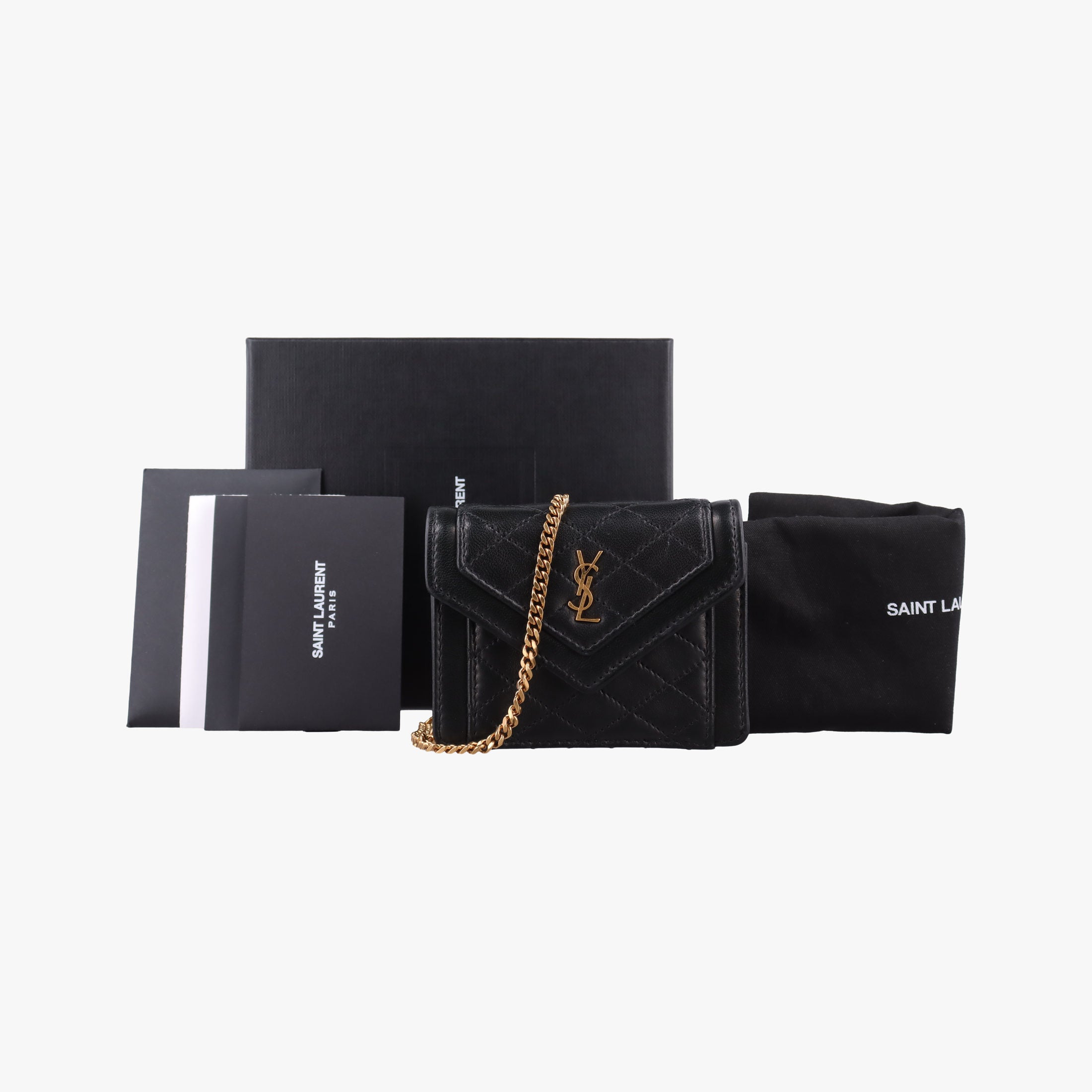 Pre-owned Yves Saint Laurent Gaby Micro Black Leather 685612 shoulderbag | stylenewstar