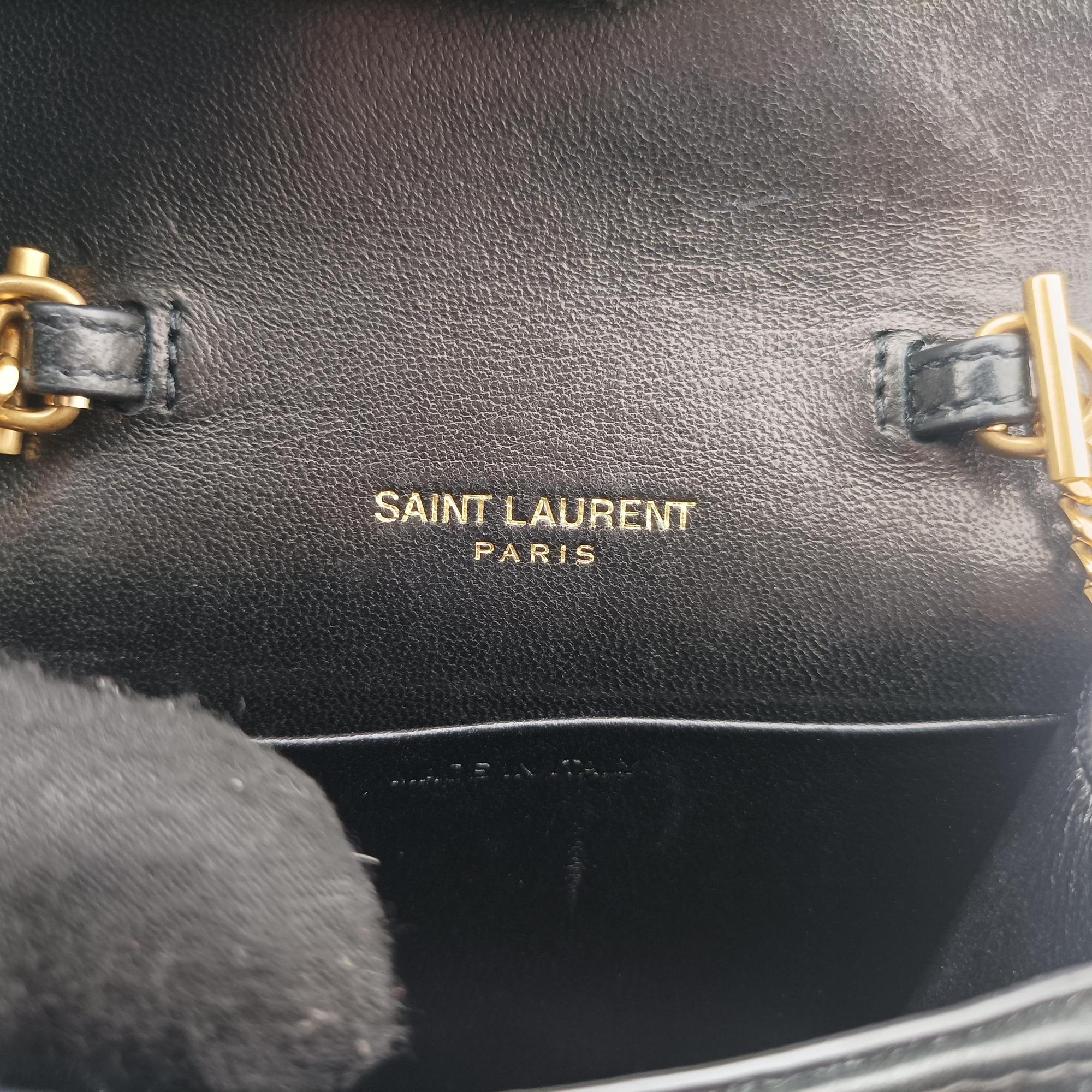 Pre-owned Yves Saint Laurent Gaby Micro Black Leather 685612 shoulderbag | stylenewstar