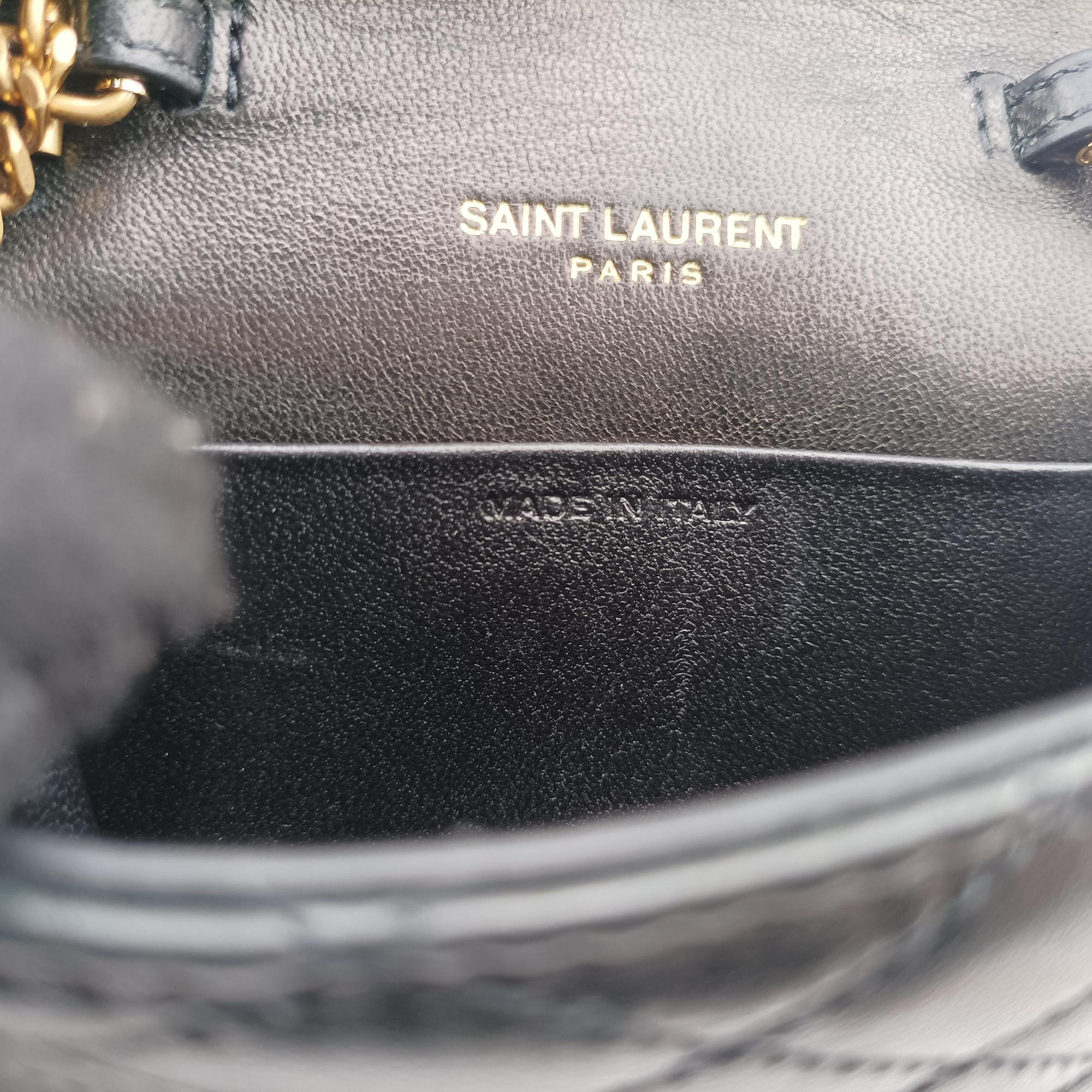 Pre-owned Yves Saint Laurent Gaby Micro Black Leather 685612 shoulderbag | stylenewstar