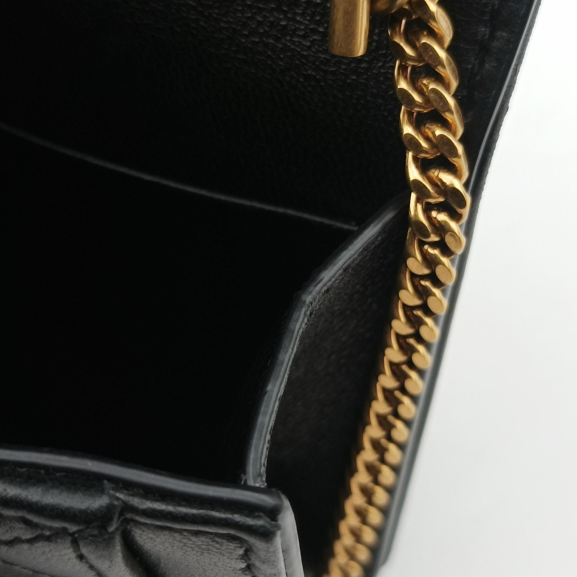 Pre-owned Yves Saint Laurent Gaby Micro Black Leather 685612 shoulderbag | stylenewstar