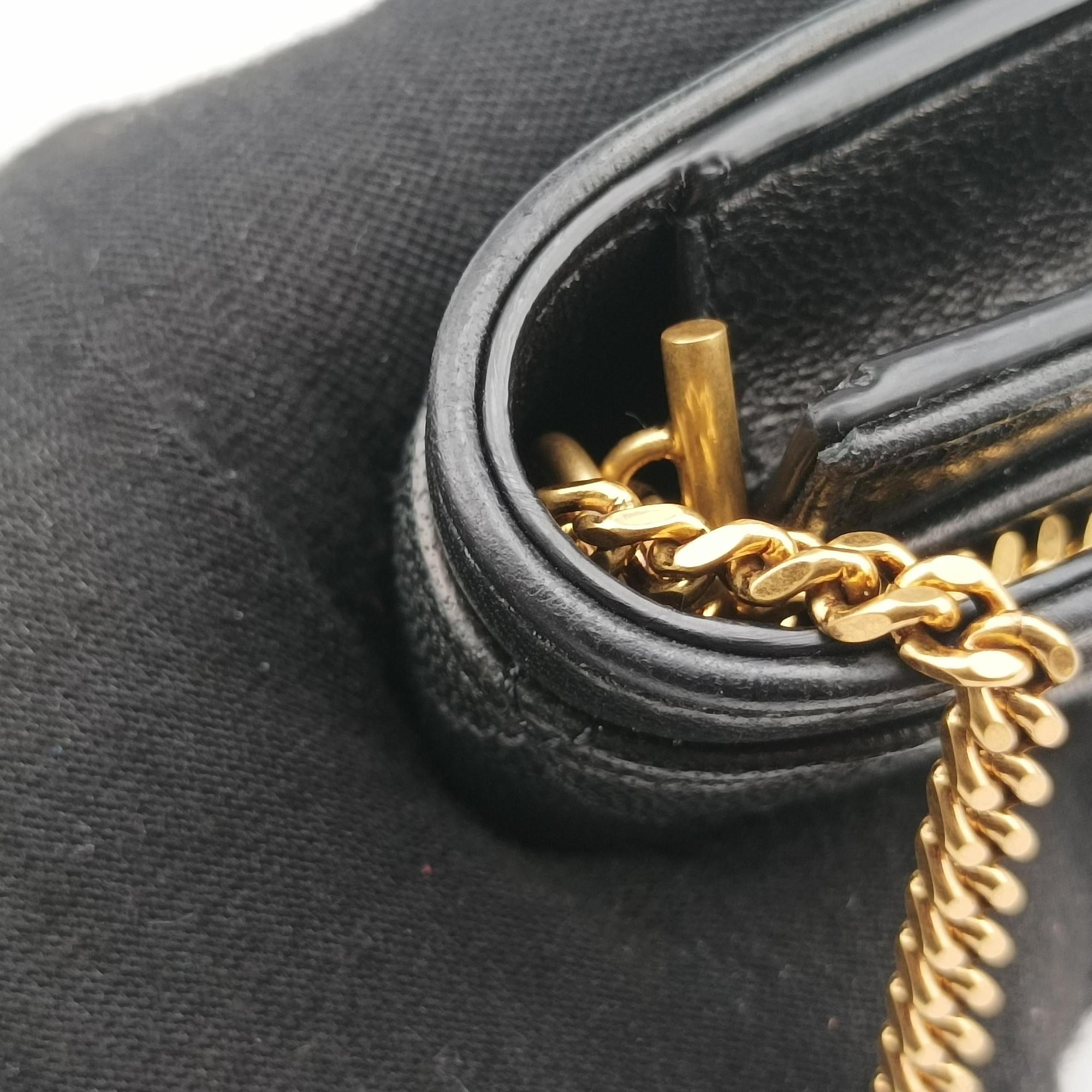 Pre-owned Yves Saint Laurent Gaby Micro Black Leather 685612 shoulderbag | stylenewstar