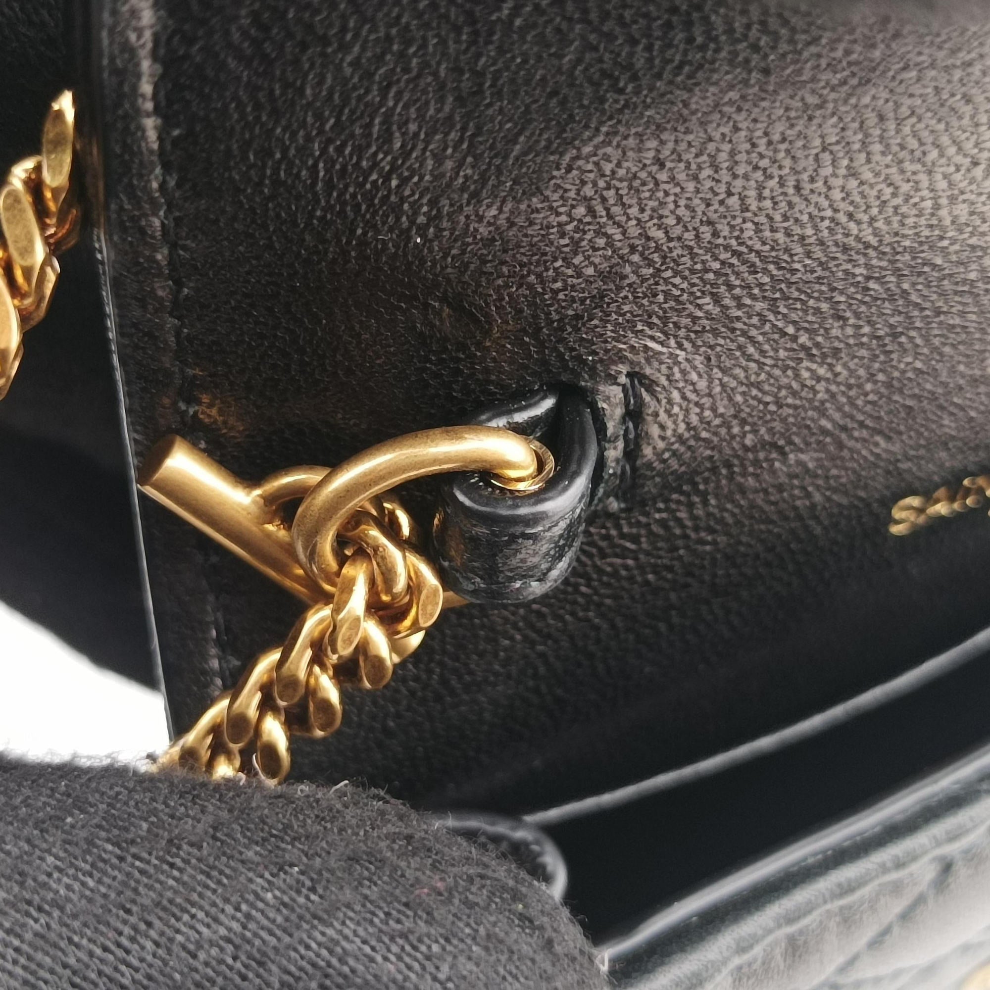 Pre-owned Yves Saint Laurent Gaby Micro Black Leather 685612 shoulderbag | stylenewstar