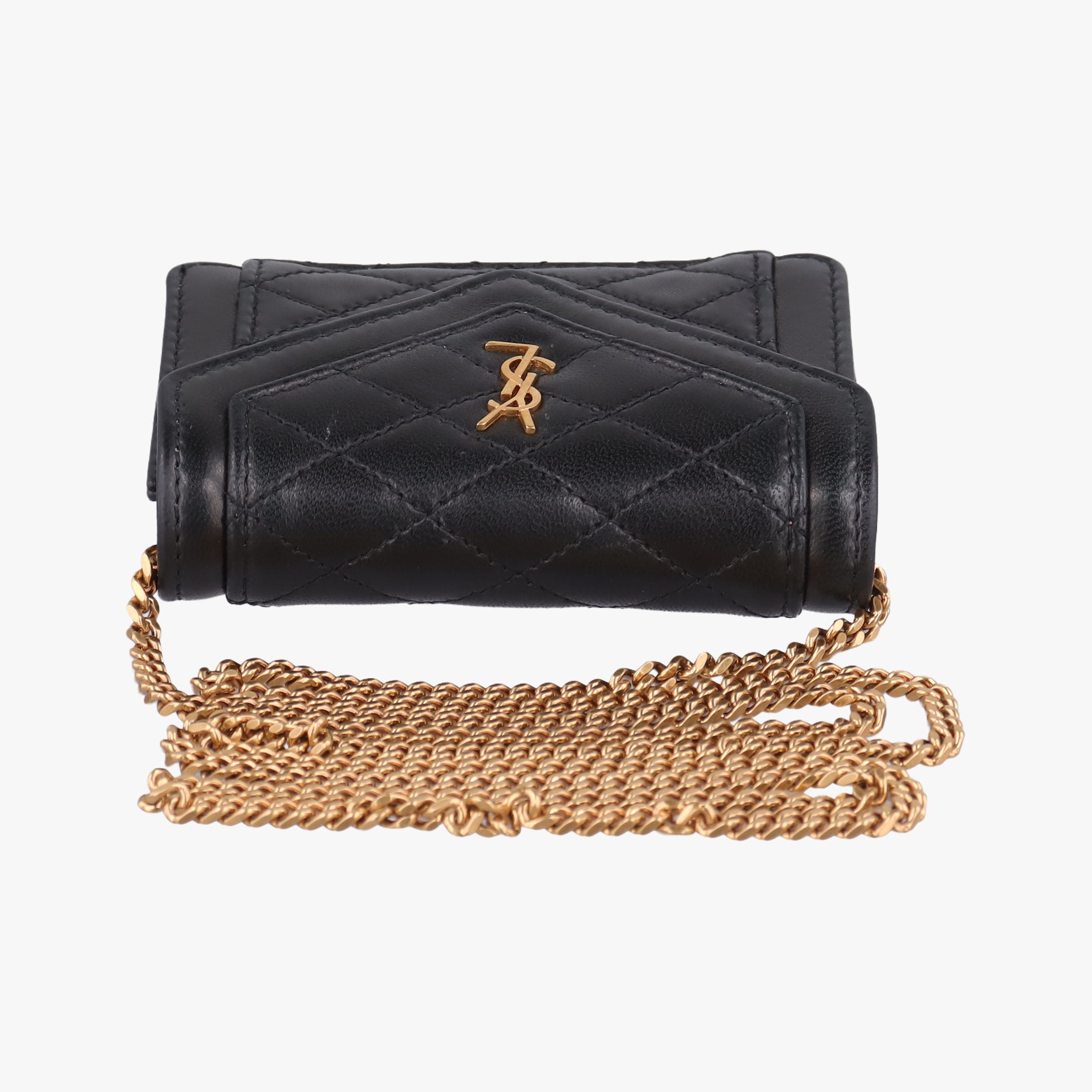 Pre-owned Yves Saint Laurent Gaby Micro Black Leather 685612 shoulderbag | stylenewstar